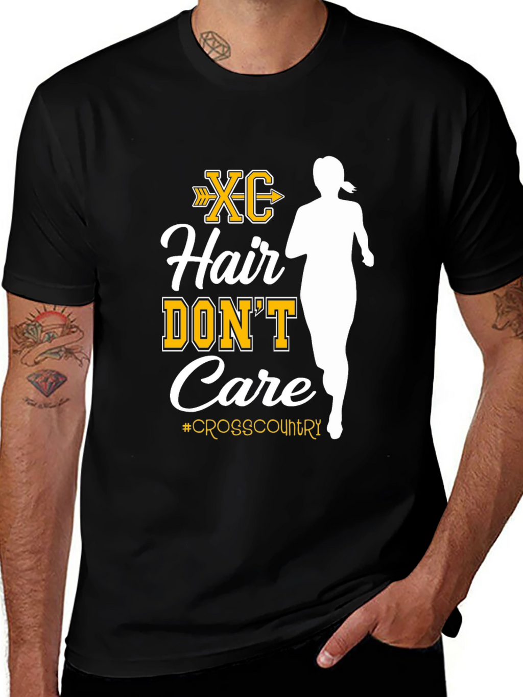 XC Hair Dont Care Cross Country Runner T-Shirt