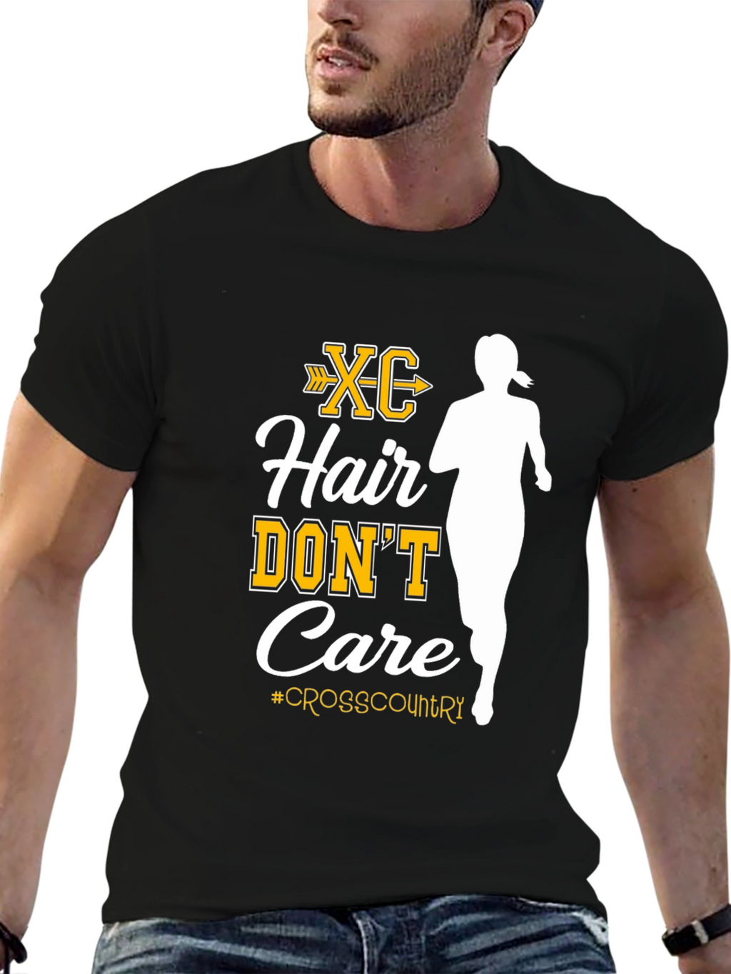 XC Hair Dont Care Cross Country Runner T-Shirt