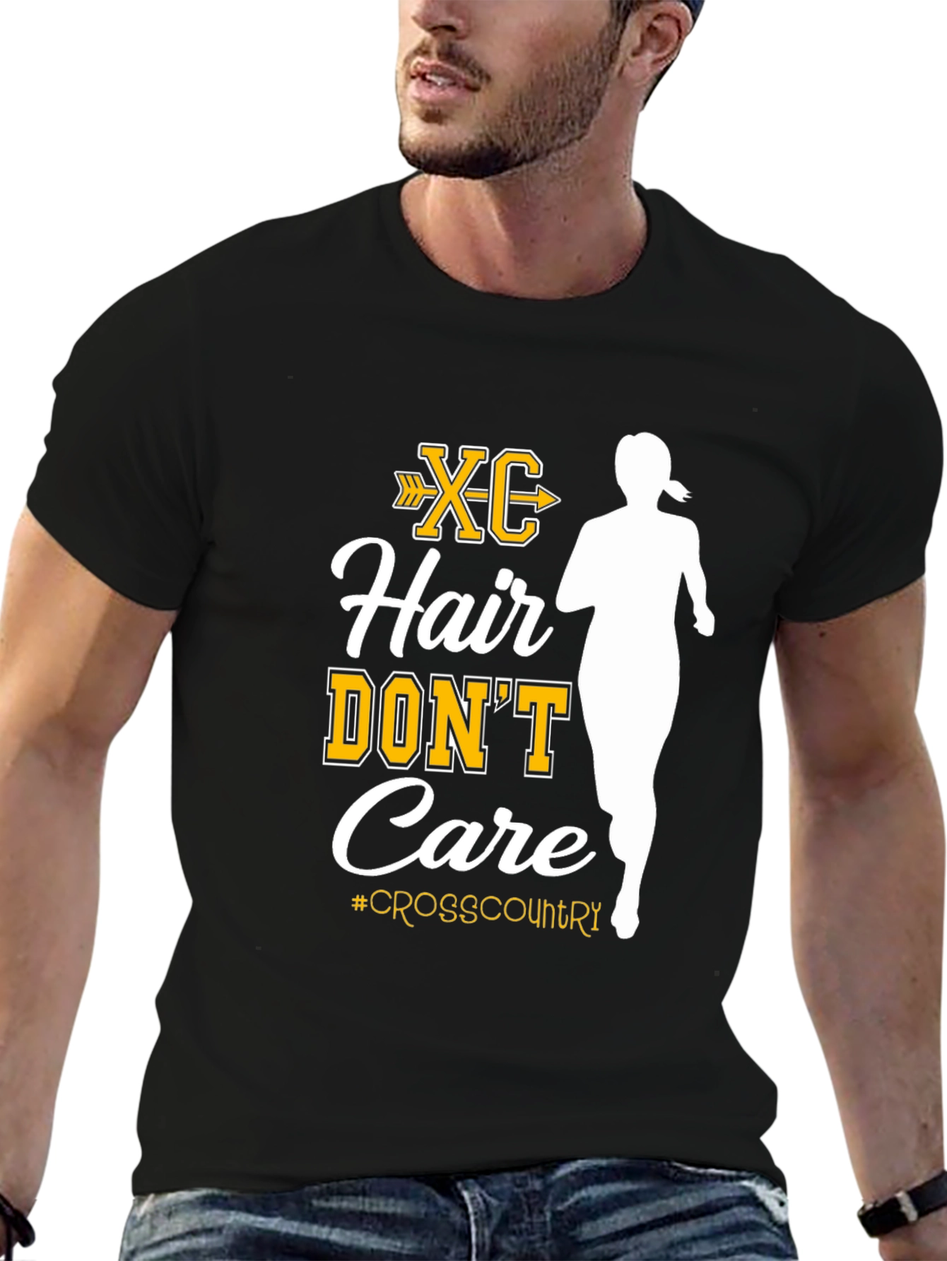 XC Hair Dont Care Cross Country Runner T-Shirt