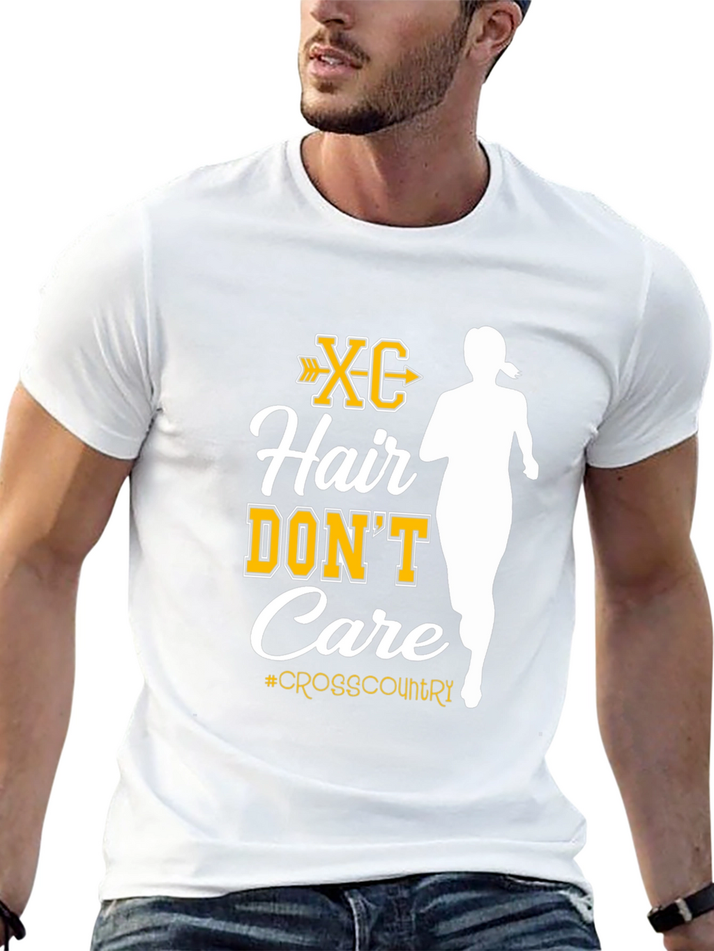 XC Hair Dont Care Cross Country Runner T-Shirt