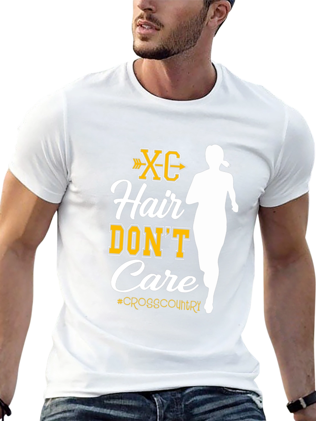 XC Hair Dont Care Cross Country Runner T-Shirt