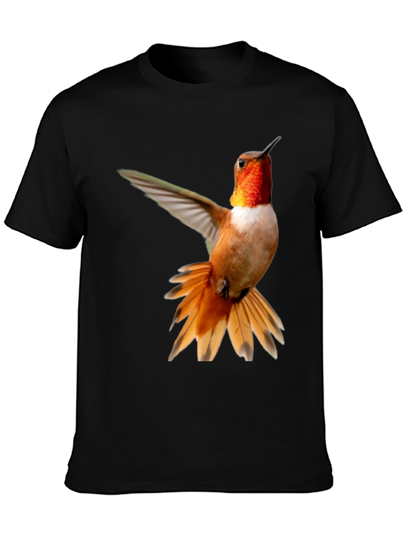 Hummingbird Graphic Tee - Black Cotton Blend