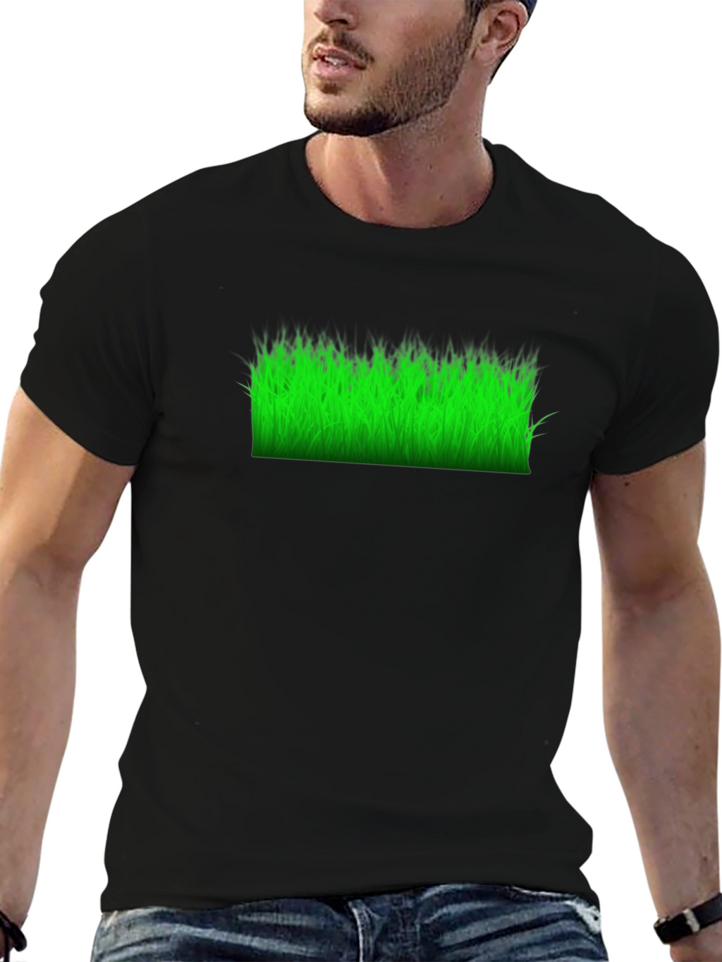 Grass Graphic T-Shirt - Black