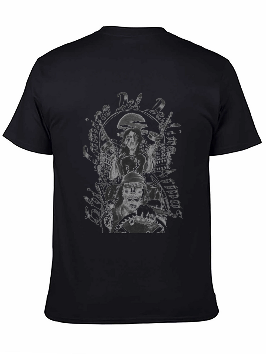 Gangster Graphic Print Black T-Shirt