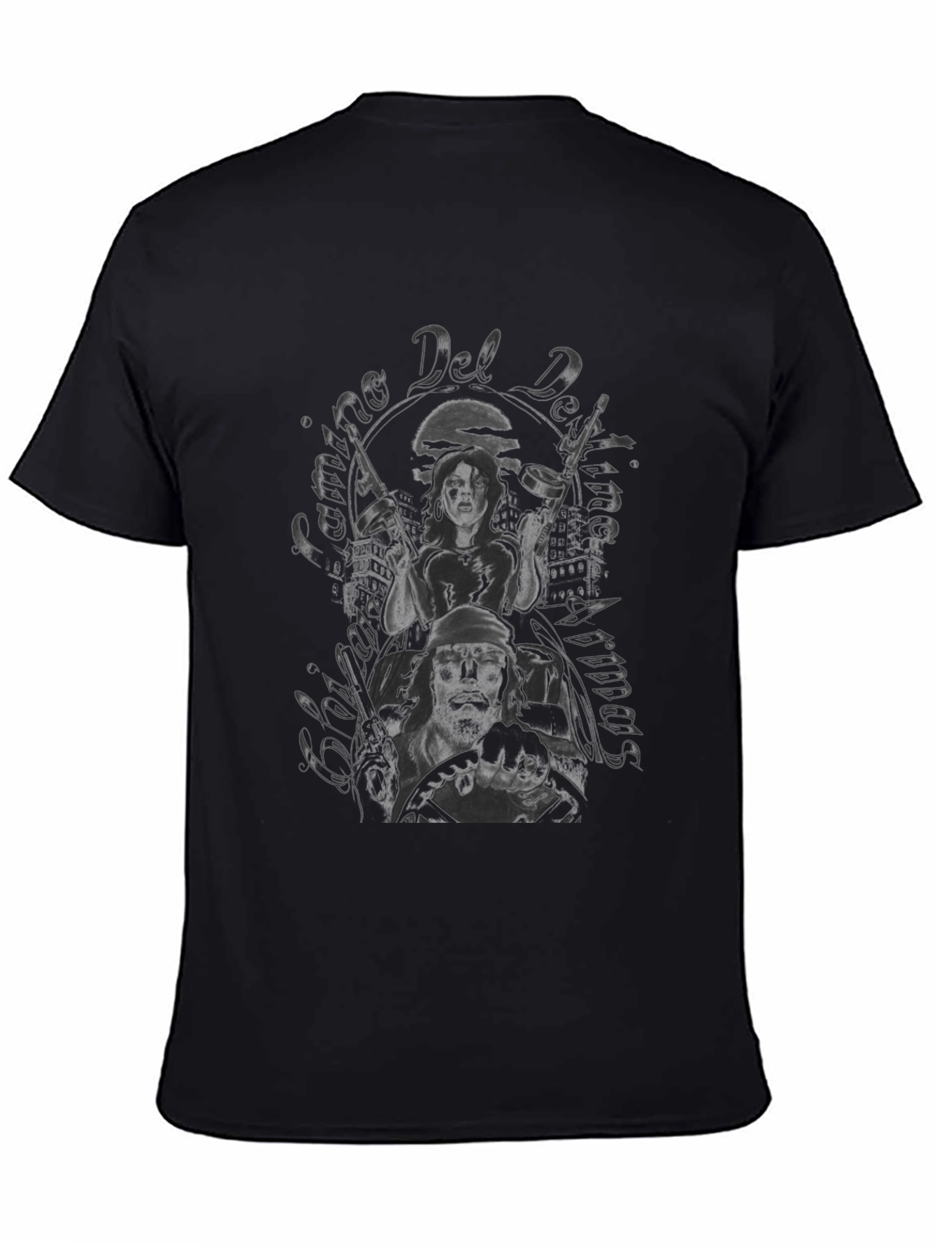 Gangster Graphic Print Black T-Shirt