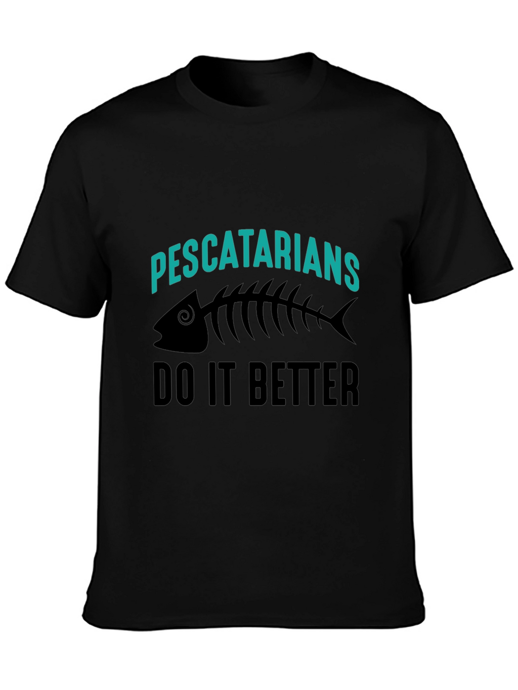 Pescatarian Humor Black T-Shirt