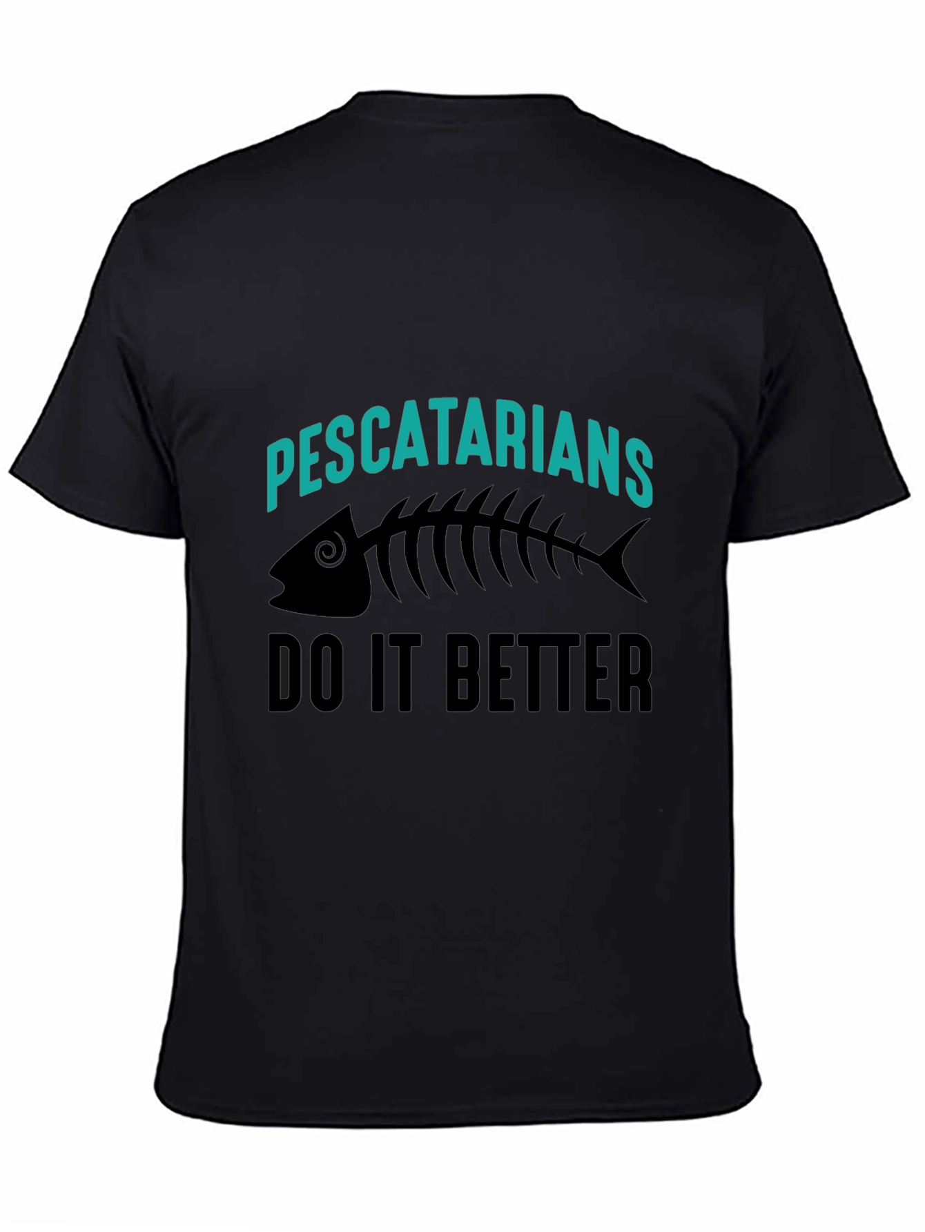 Pescatarian Humor Black T-Shirt