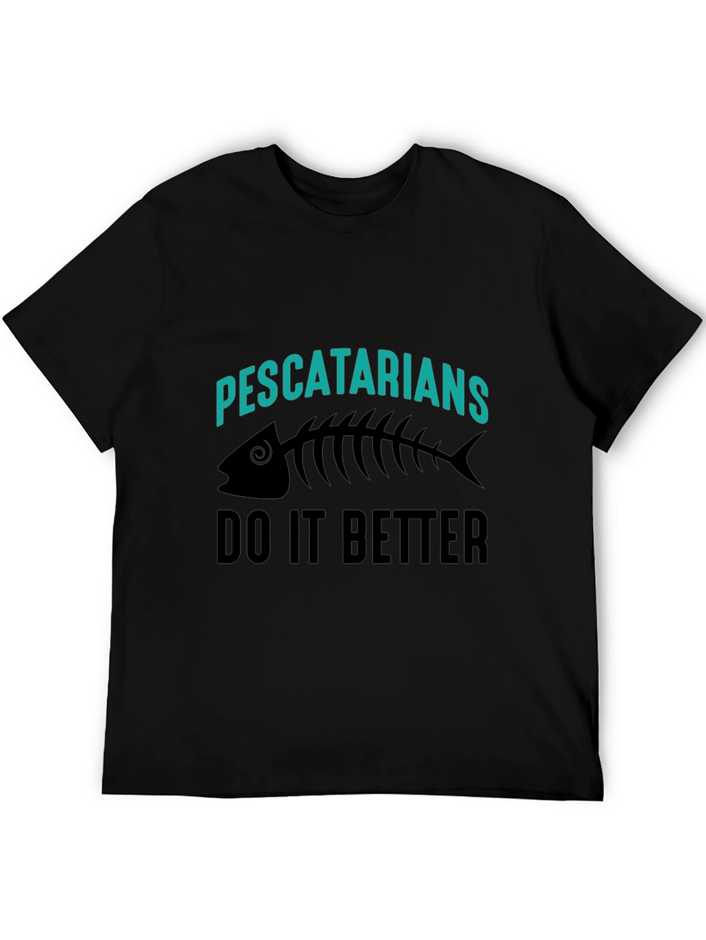 Pescatarian Humor Black T-Shirt