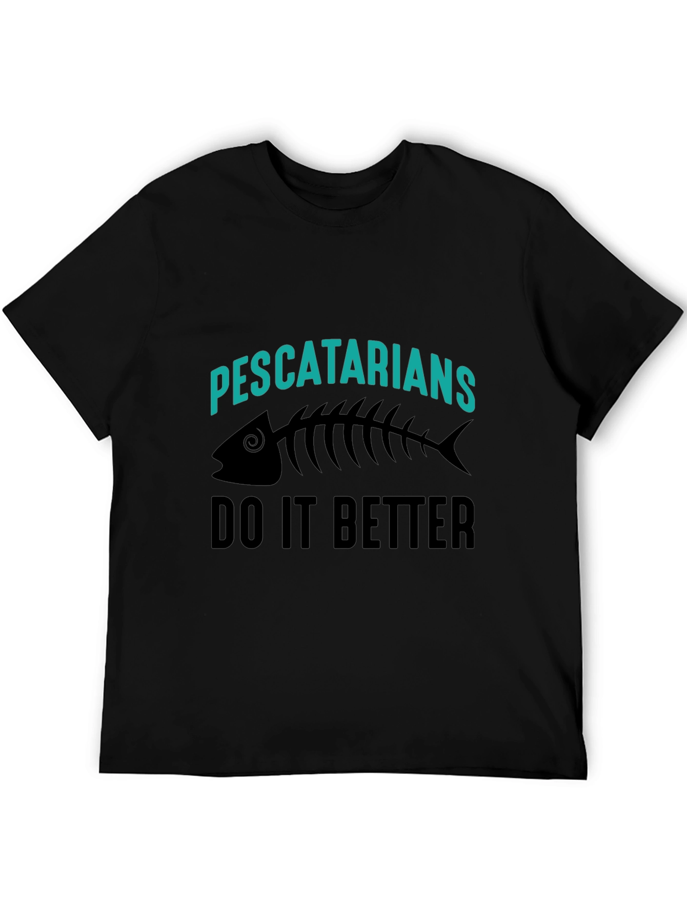 Pescatarian Humor Black T-Shirt