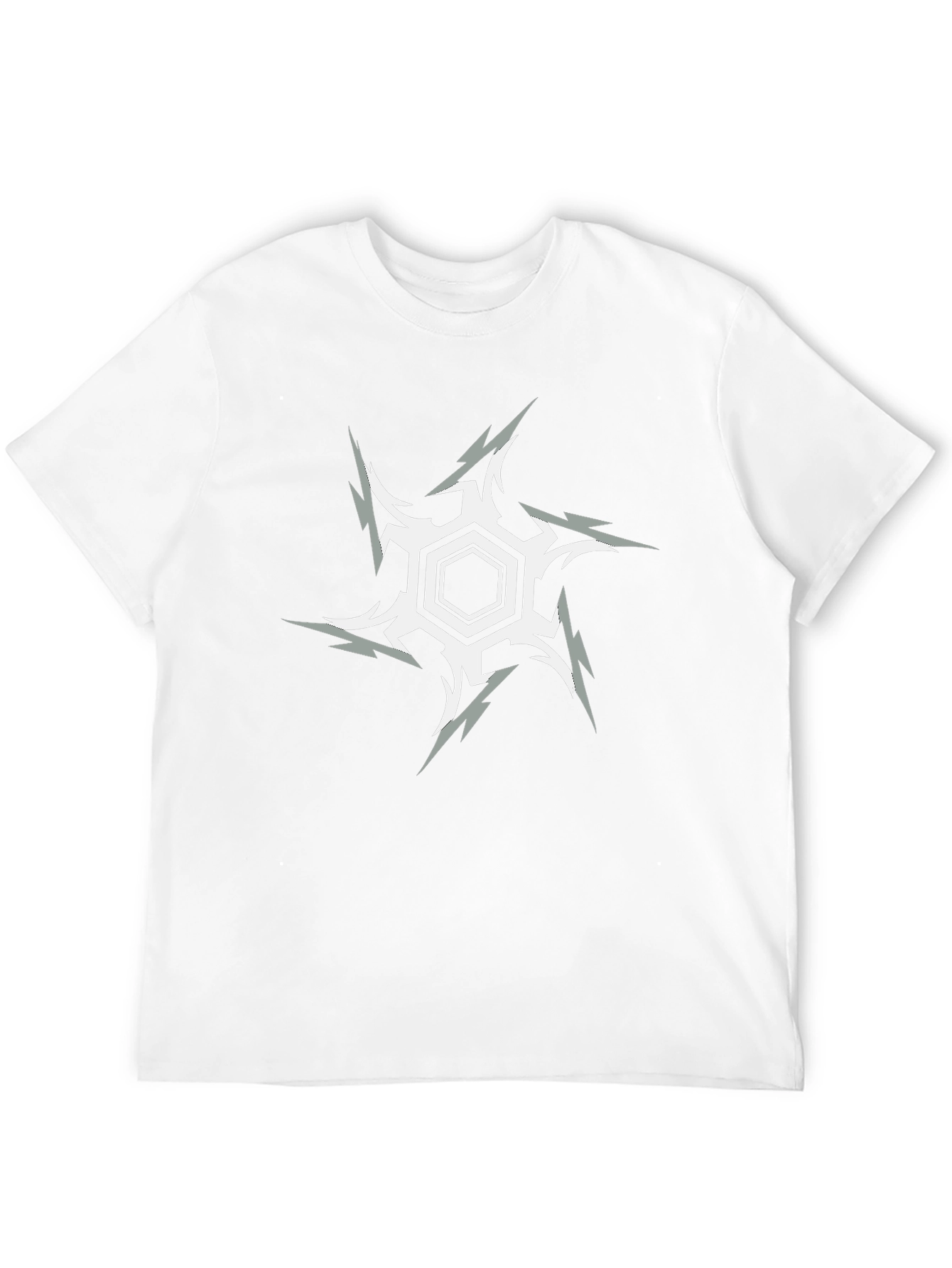Hexagon Starburst Graphic Print Black T-Shirt