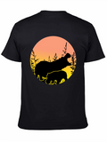 Hippo Silhouette Sunset Graphic Tee