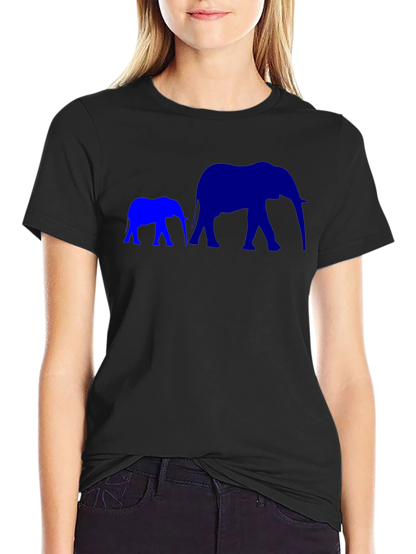 Elephant Family Black T-Shirt