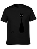 Black Cat Graphic T-Shirt - Mens Fashion