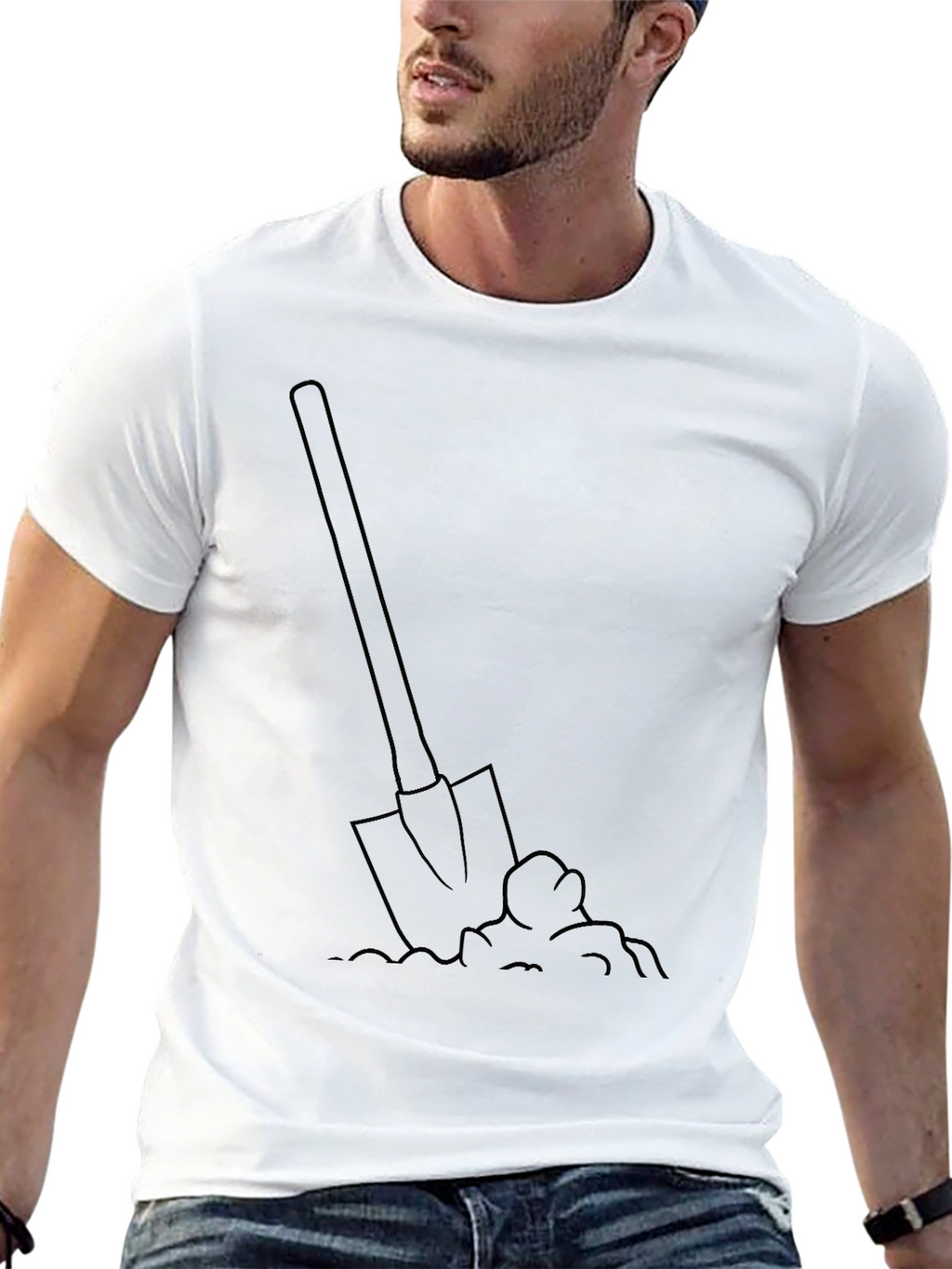Shovel Graphic T-Shirt - Black Cotton Tee