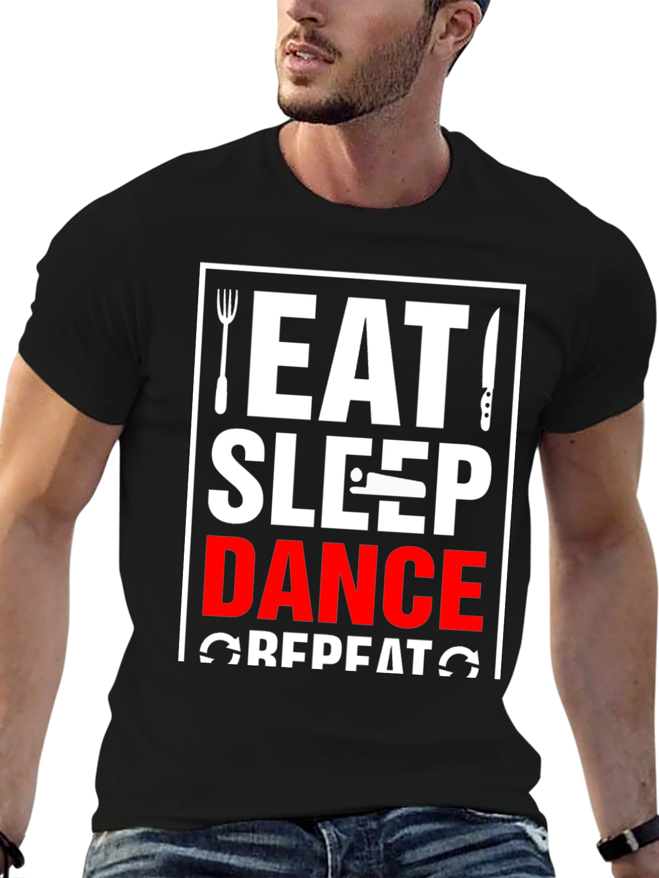Eat Sleep Dance Repeat T-Shirt - Black Graphic Tee