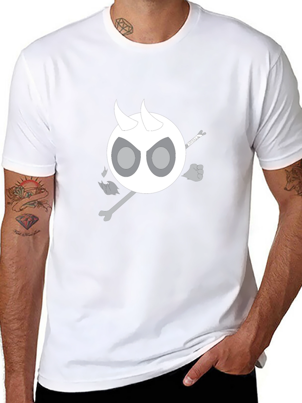Devil Skeleton T-Shirt - Black Cotton Blend