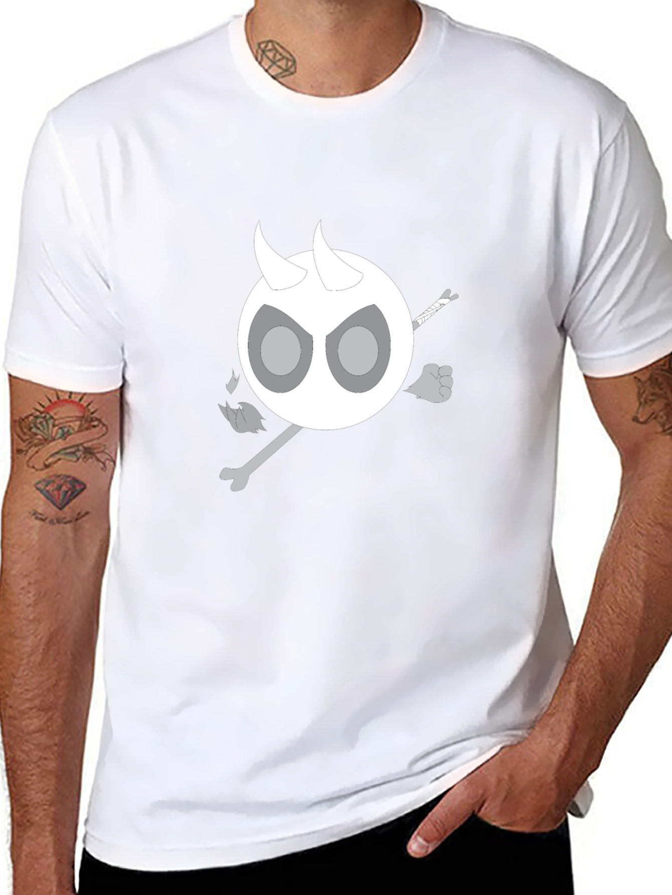 Devil Skeleton T-Shirt - Black Cotton Blend