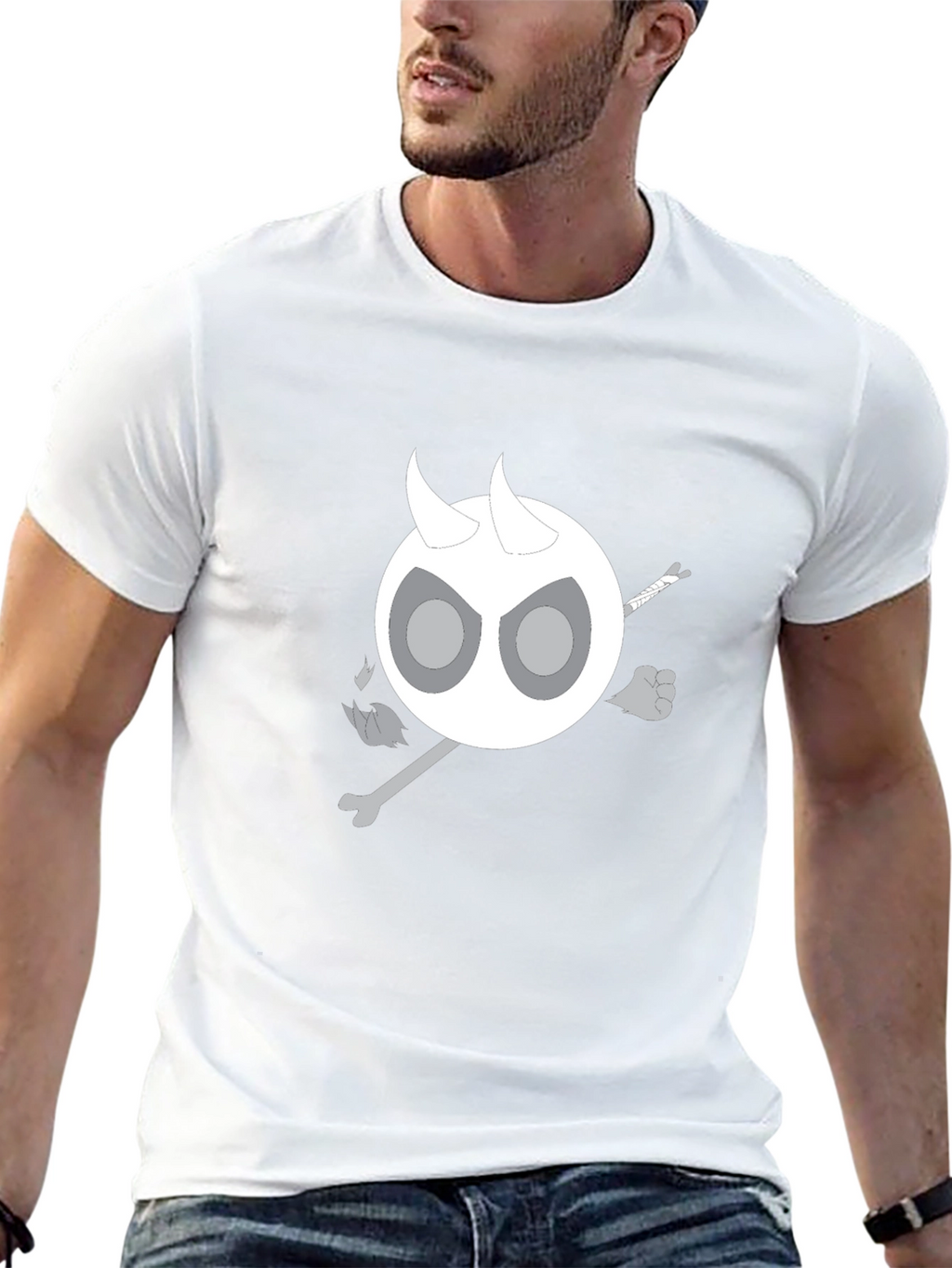 Devil Skeleton T-Shirt - Black Cotton Blend