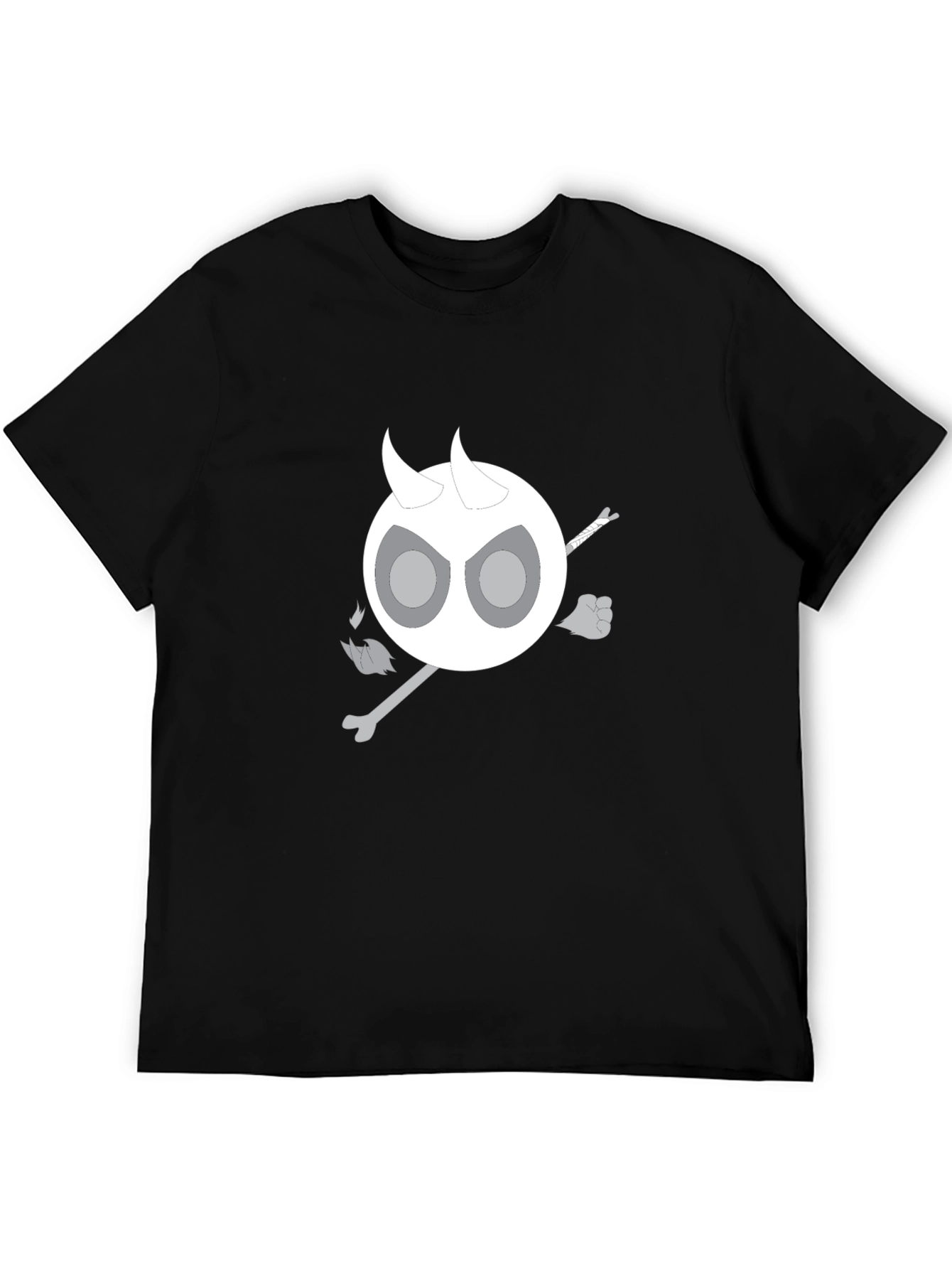 Devil Skeleton T-Shirt - Black Cotton Blend