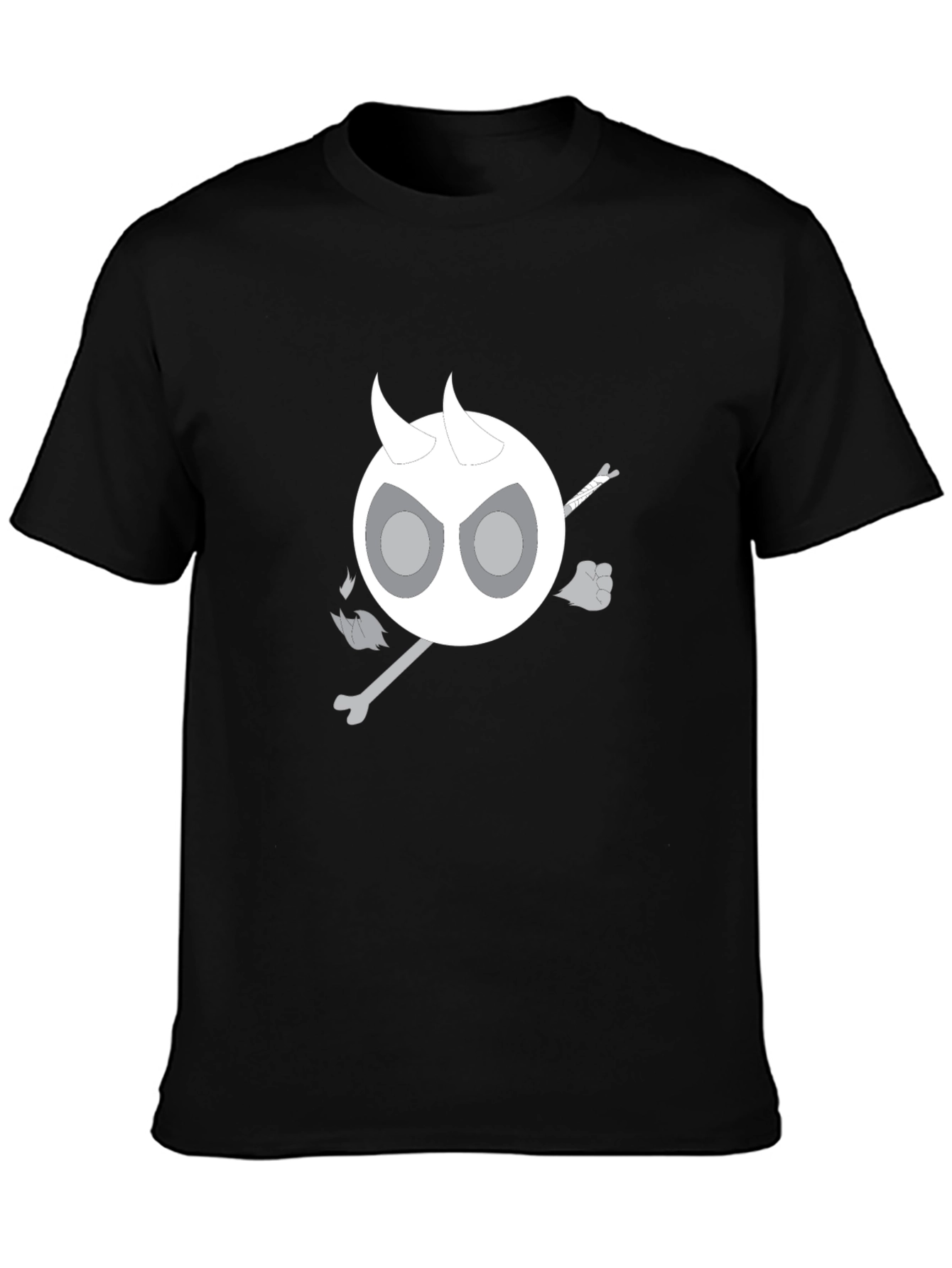 Devil Skeleton T-Shirt - Black Cotton Blend