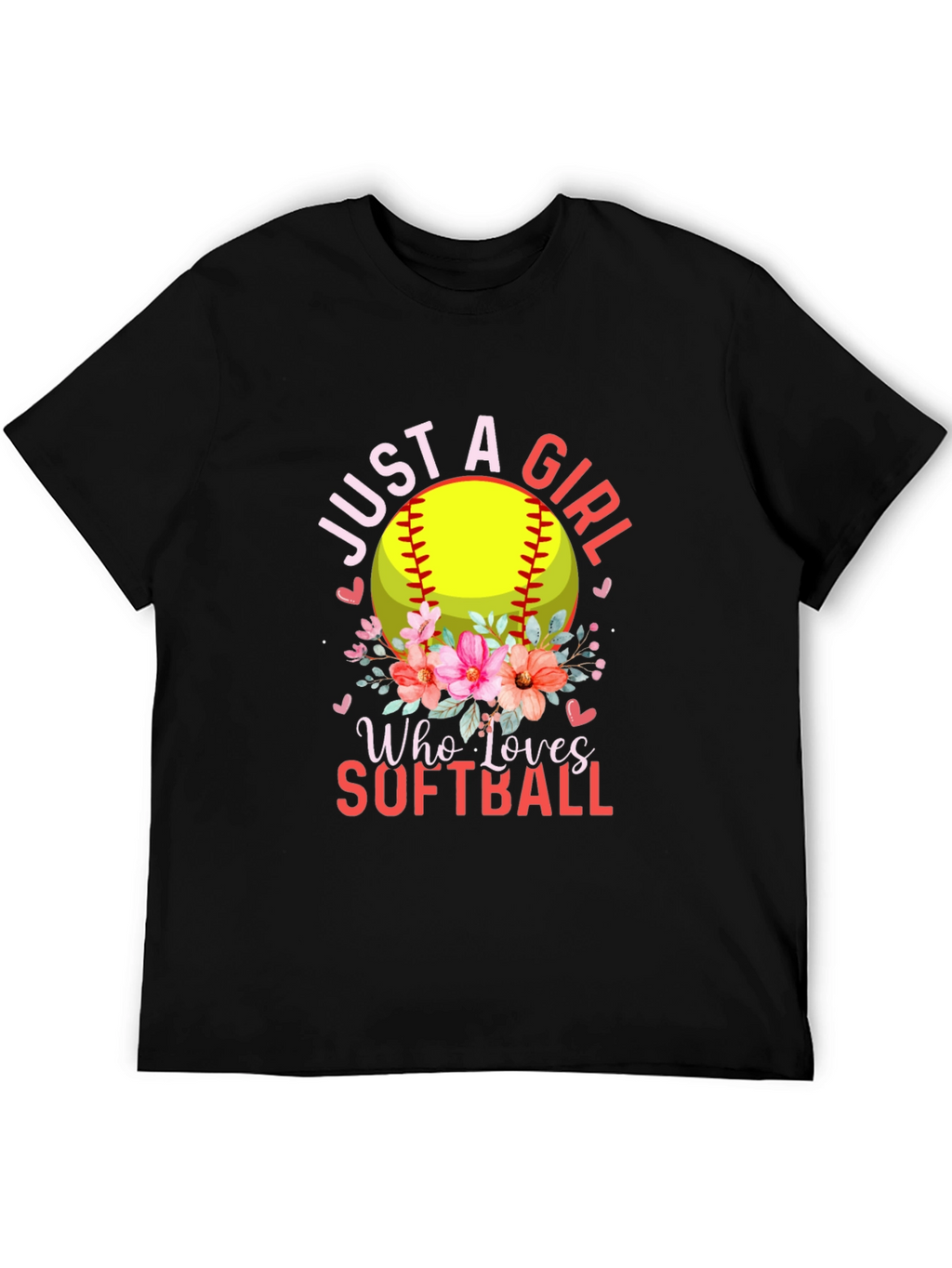 Just a Girl Who Loves Softball T-Shirt