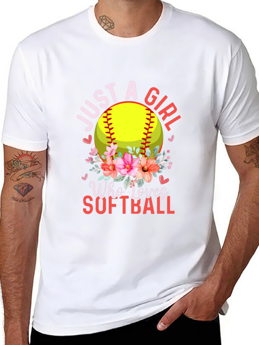 Just a Girl Who Loves Softball T-Shirt