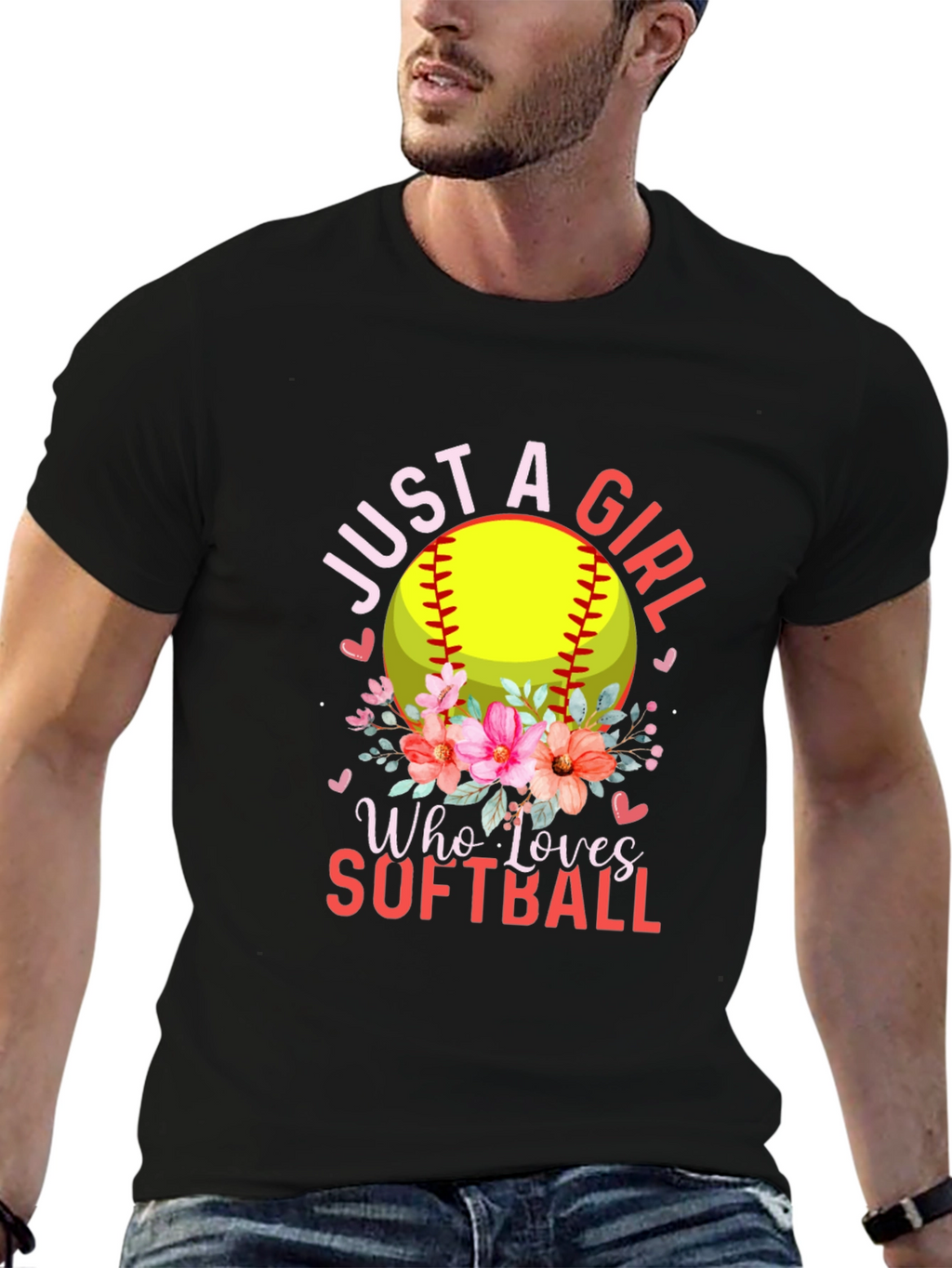 Just a Girl Who Loves Softball T-Shirt