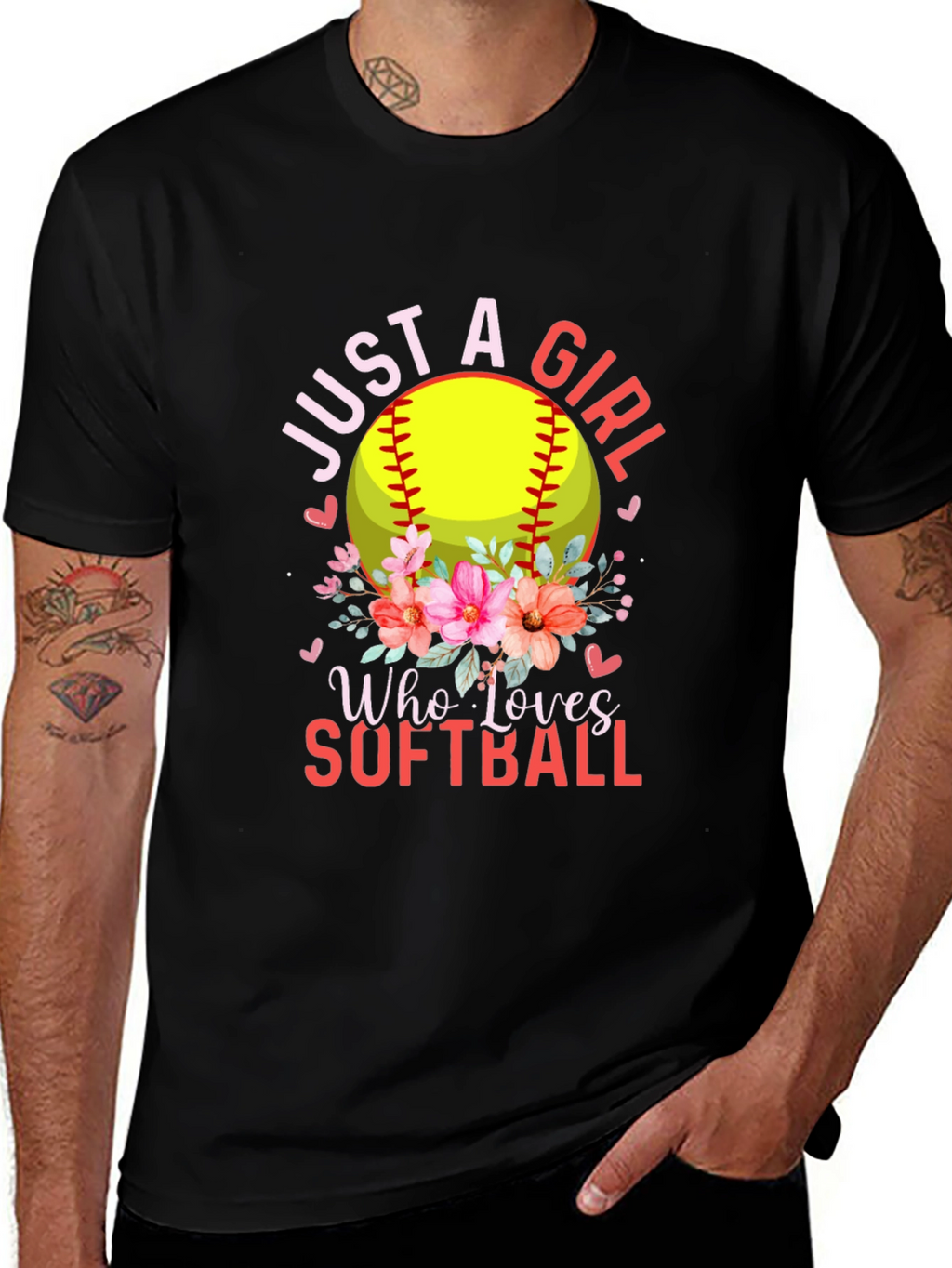 Just a Girl Who Loves Softball T-Shirt