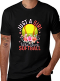 Just a Girl Who Loves Softball T-Shirt