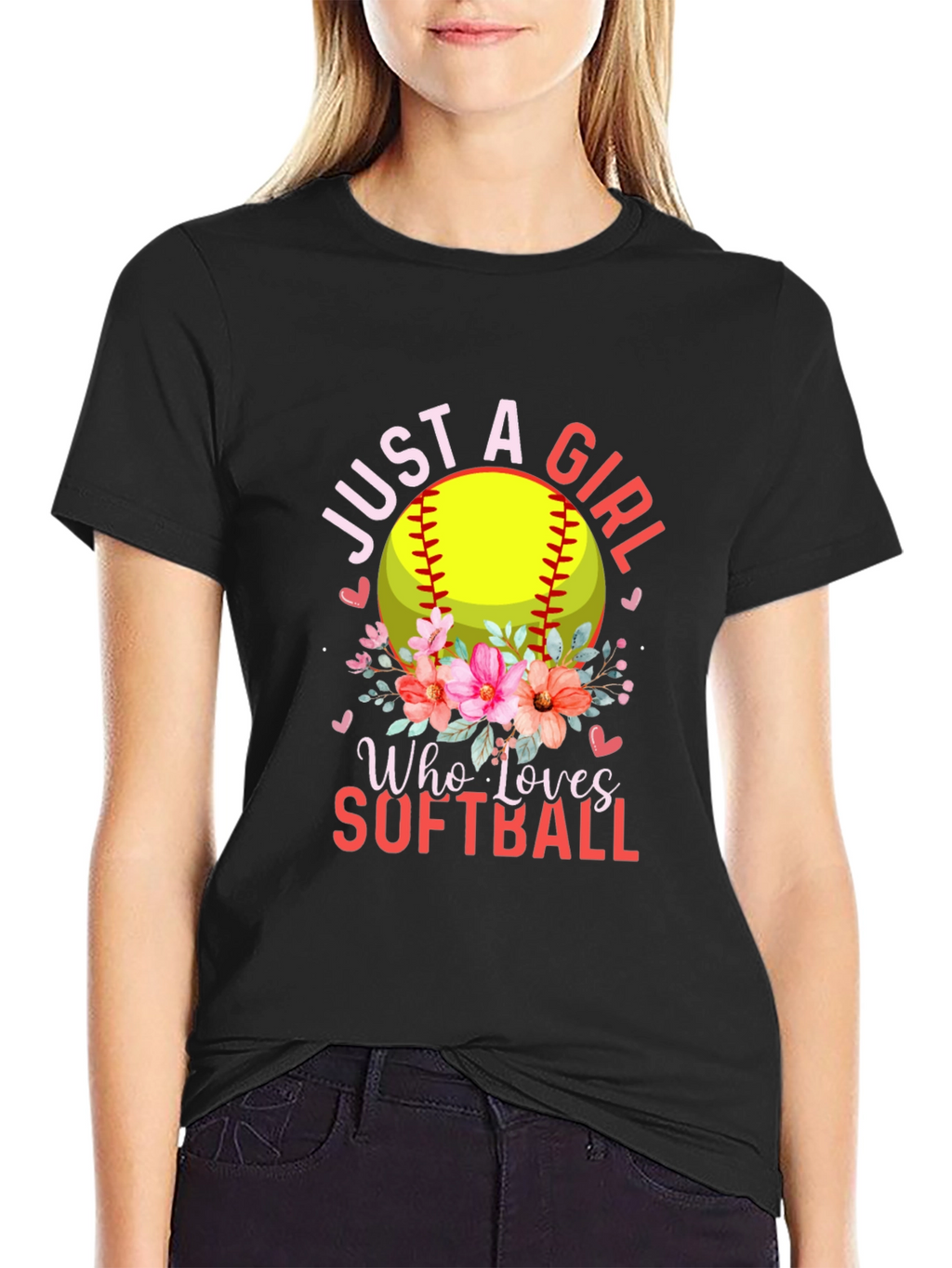Just a Girl Who Loves Softball T-Shirt