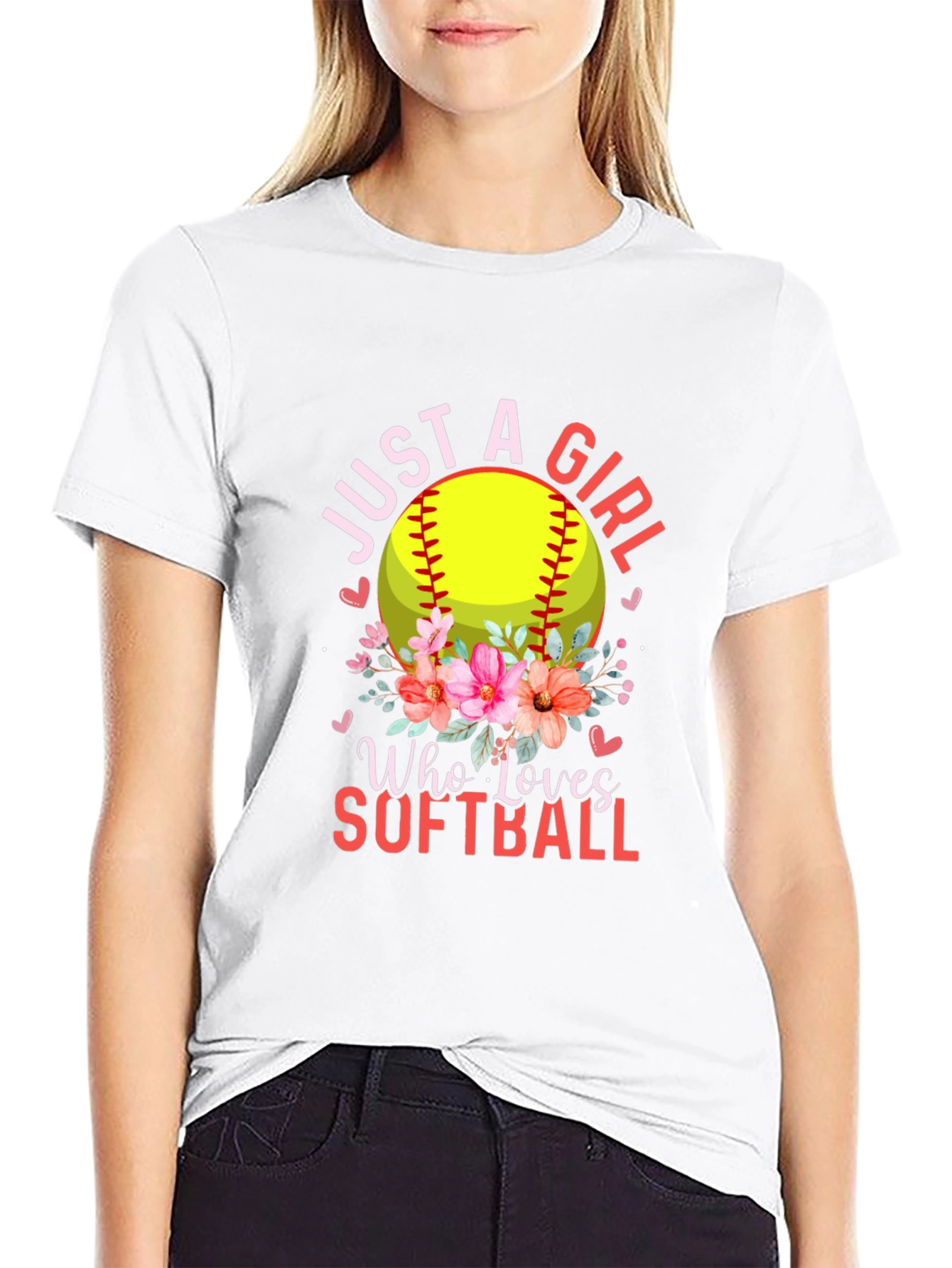 Just a Girl Who Loves Softball T-Shirt