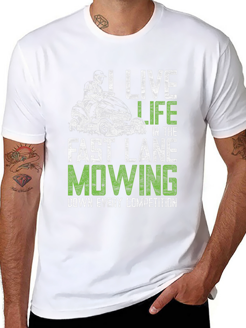 Live Life Fast Lane Mowing T-Shirt