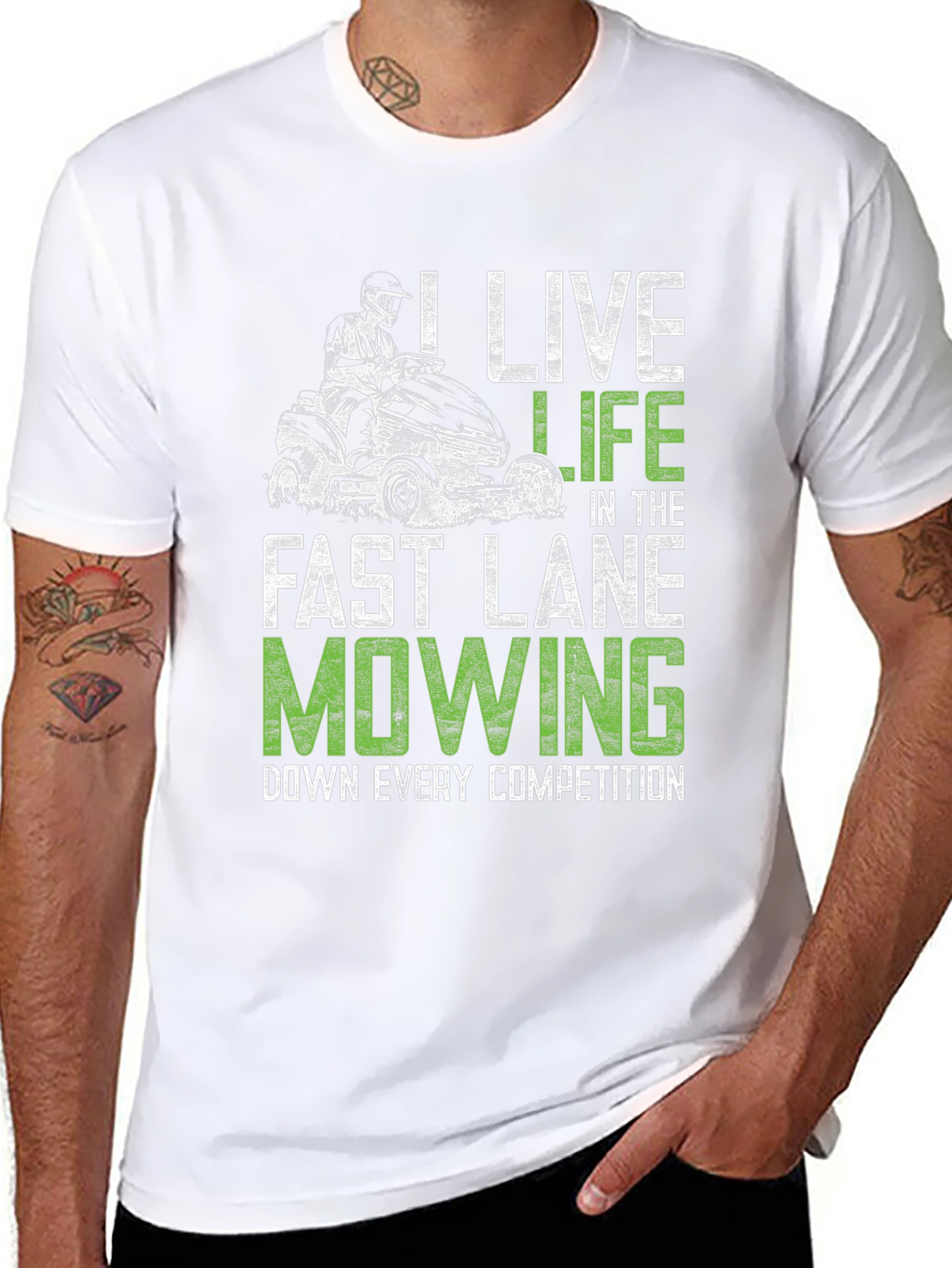 Live Life Fast Lane Mowing T-Shirt