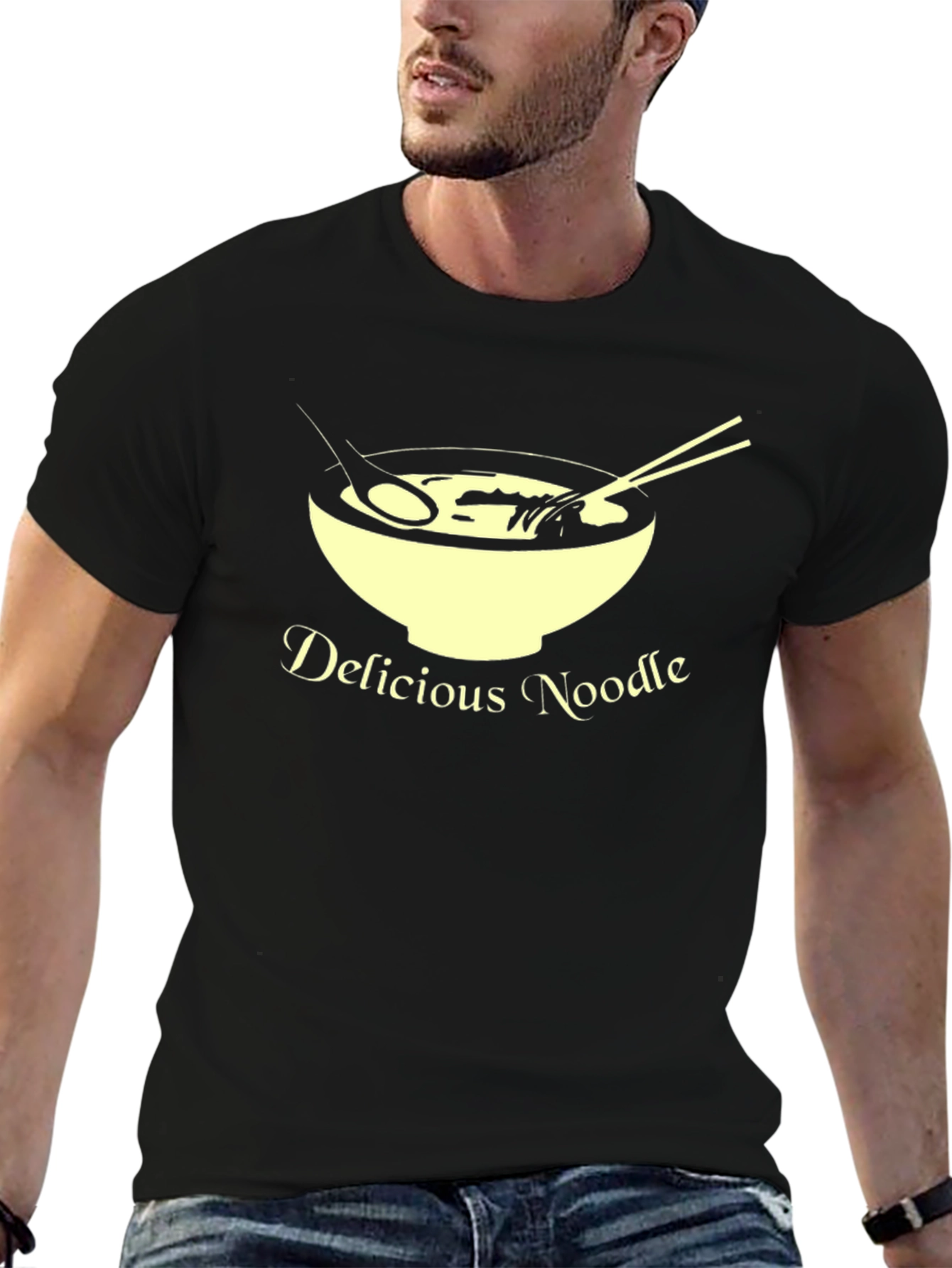 Delicious Noodle T-Shirt Unique Design Casual Wear