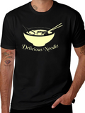 Delicious Noodle T-Shirt Unique Design Casual Wear