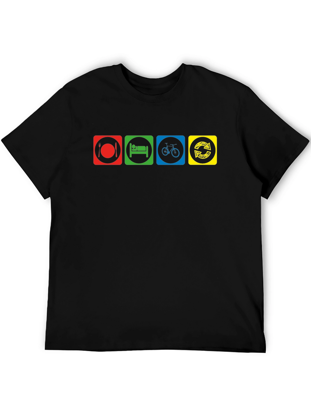 Eat Sleep Bike Repeat Black T-Shirt
