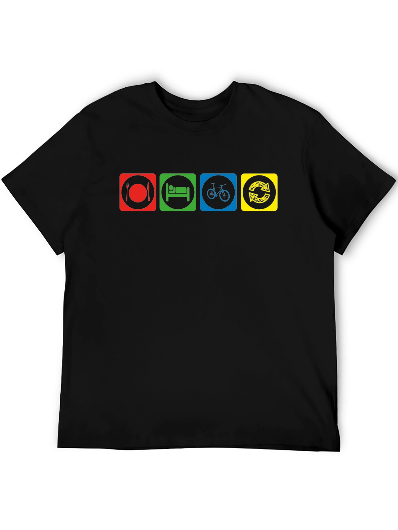 Eat Sleep Bike Repeat Black T-Shirt