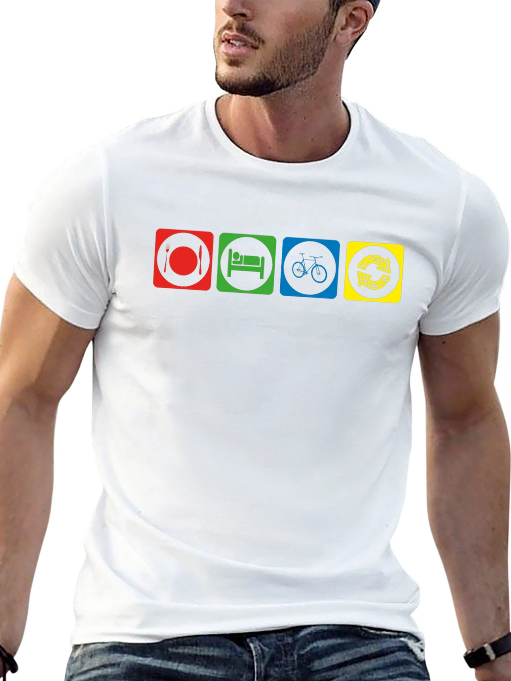 Eat Sleep Bike Repeat Black T-Shirt