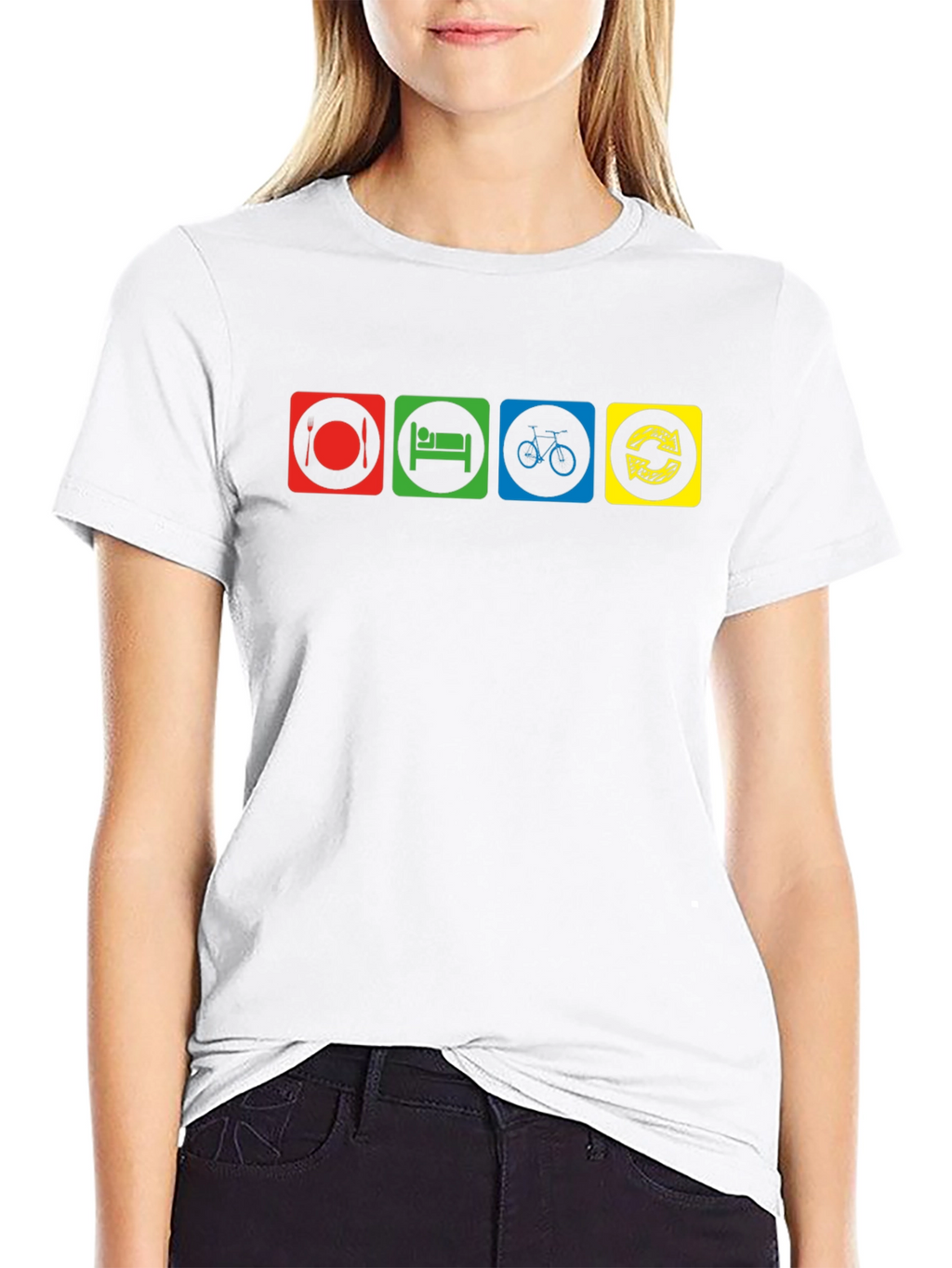 Eat Sleep Bike Repeat Black T-Shirt