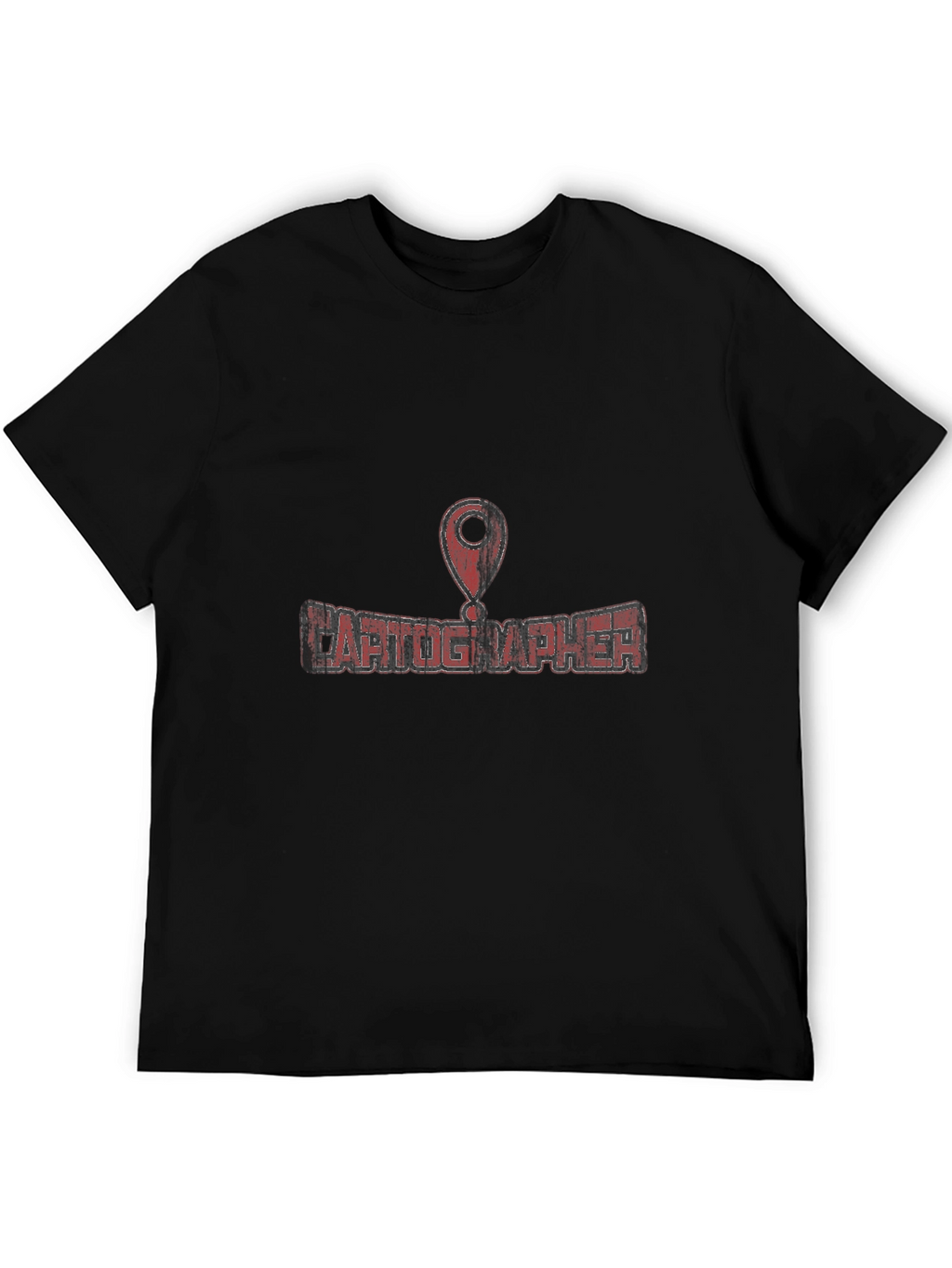 Cartographer Graphic Tee - Black Cotton Map Lover T-Shirt