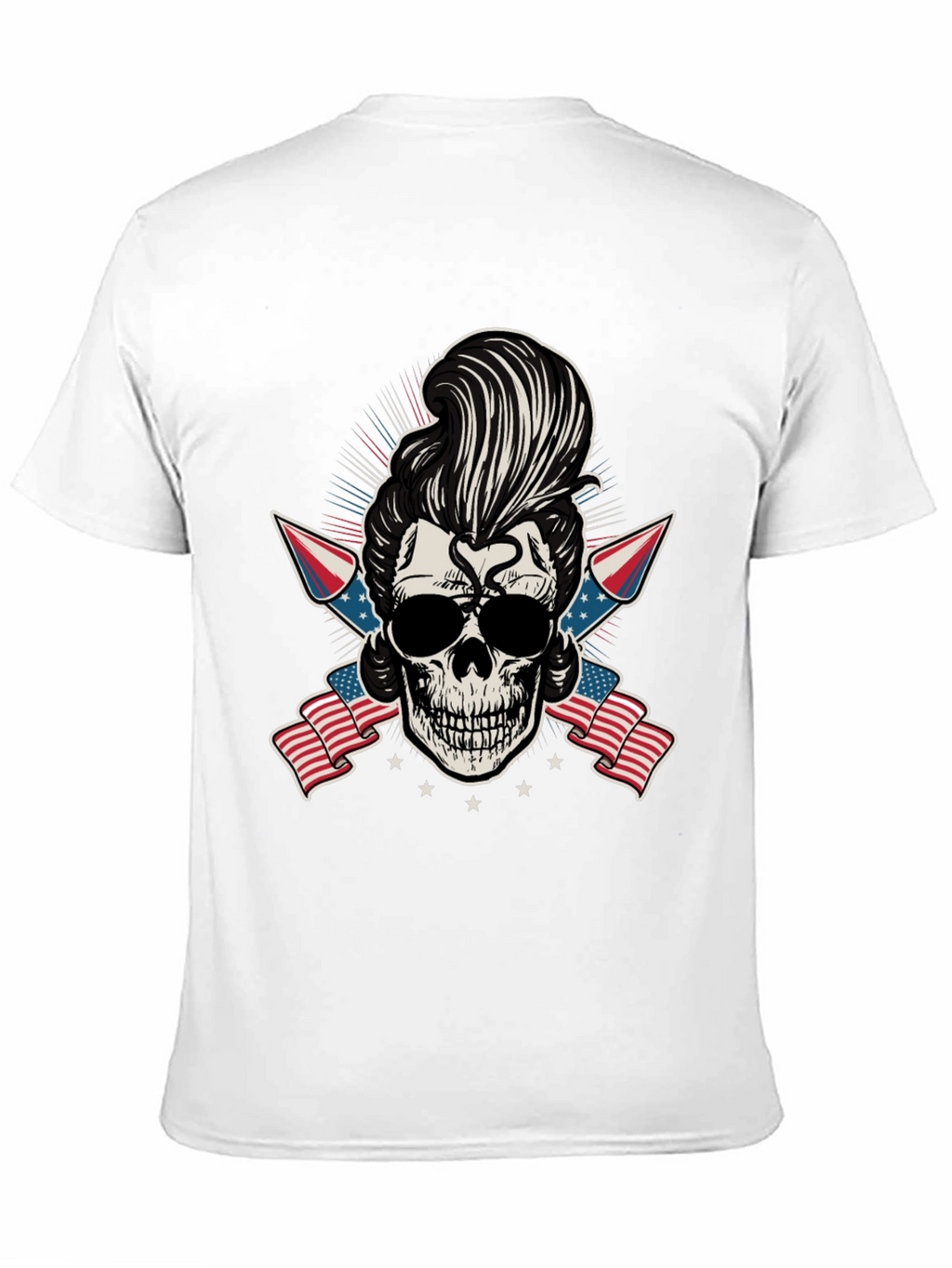 Patriotic Skull T-Shirt: Rockabilly Style