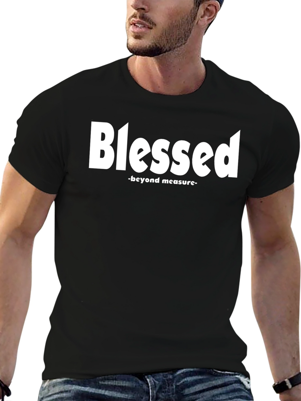 Blessed Beyond Measure Black Graphic T-Shirt