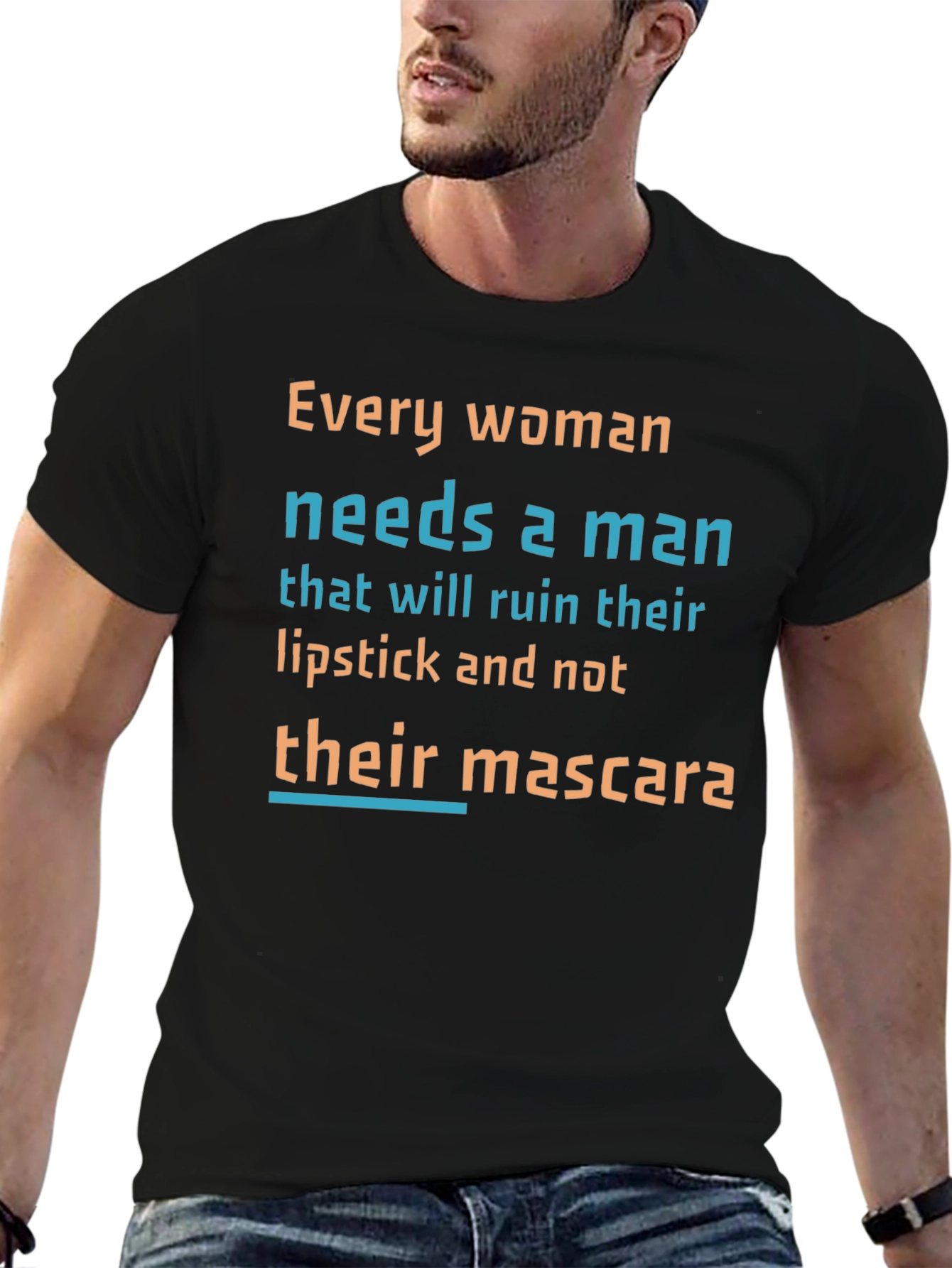 Funny Slogan T-Shirt: Lipstick Not Mascara
