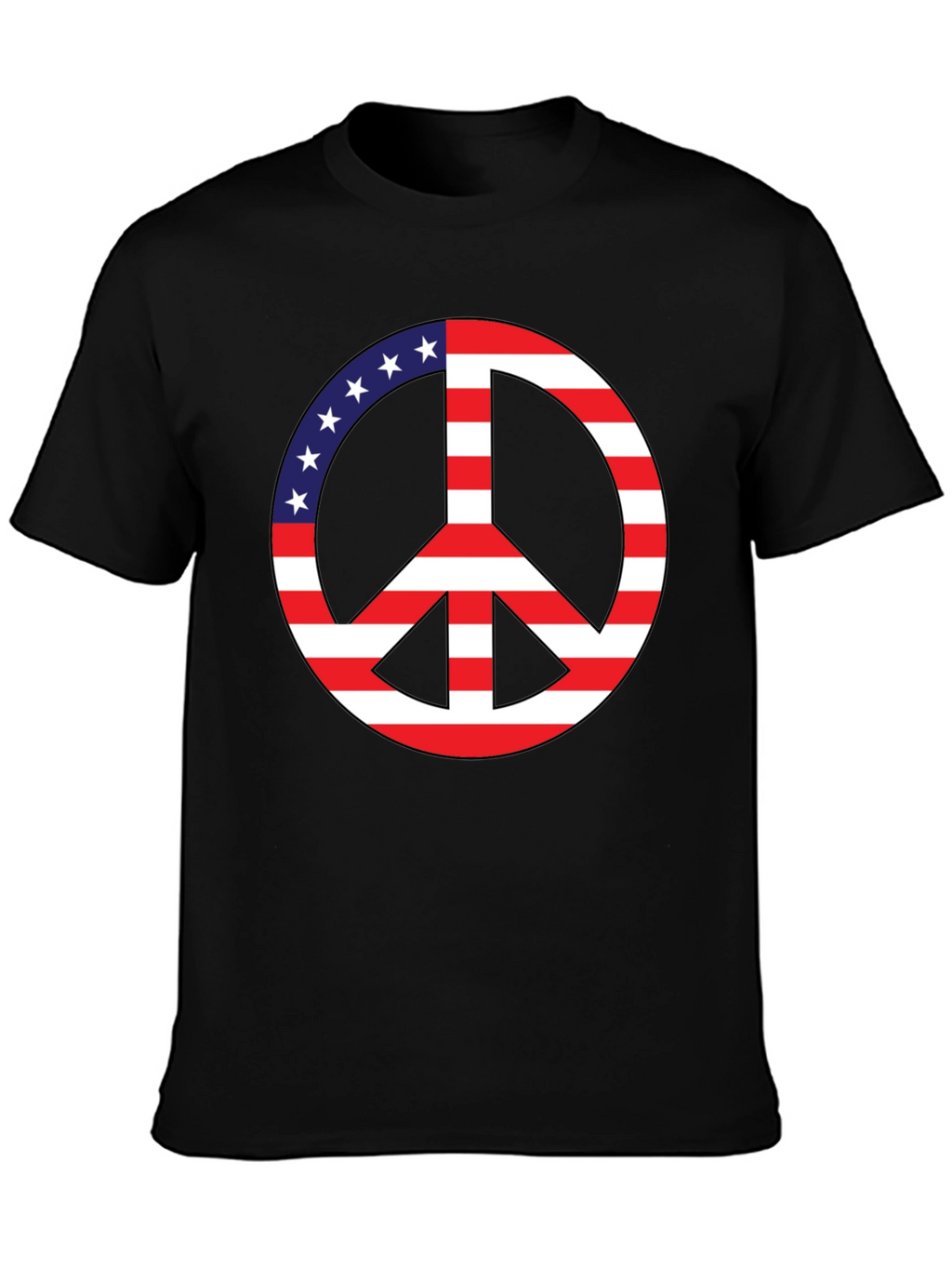 Peace Sign USA Flag Graphic T-Shirt