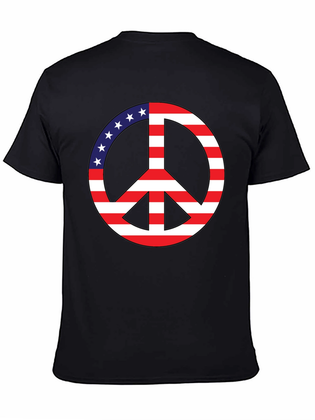 Peace Sign USA Flag Graphic T-Shirt