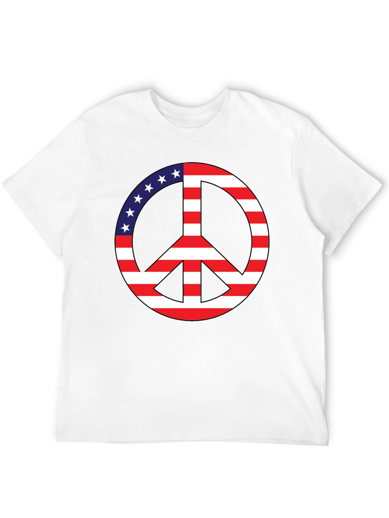Peace Sign USA Flag Graphic T-Shirt