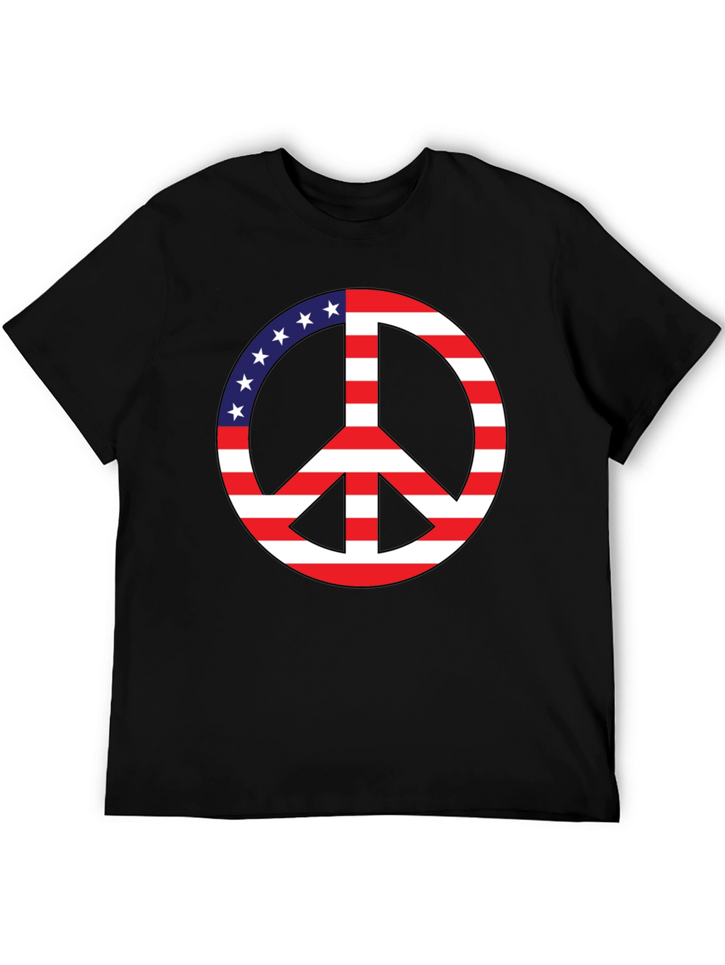 Peace Sign USA Flag Graphic T-Shirt