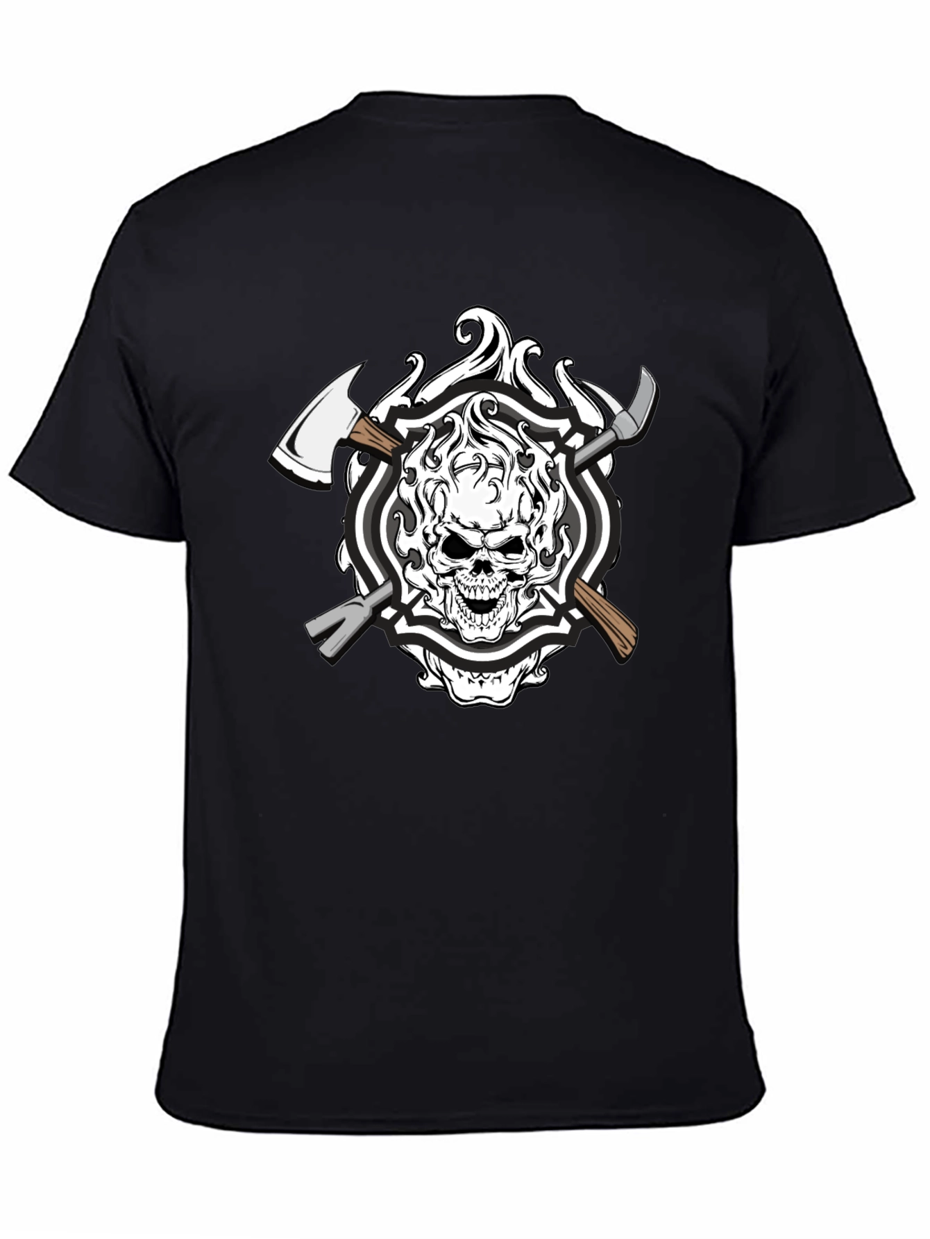 Skull Firefighter Axe T-Shirt