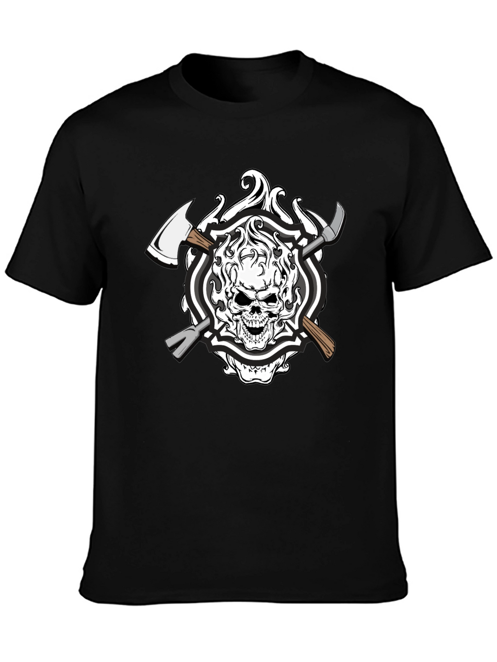 Skull Firefighter Axe T-Shirt