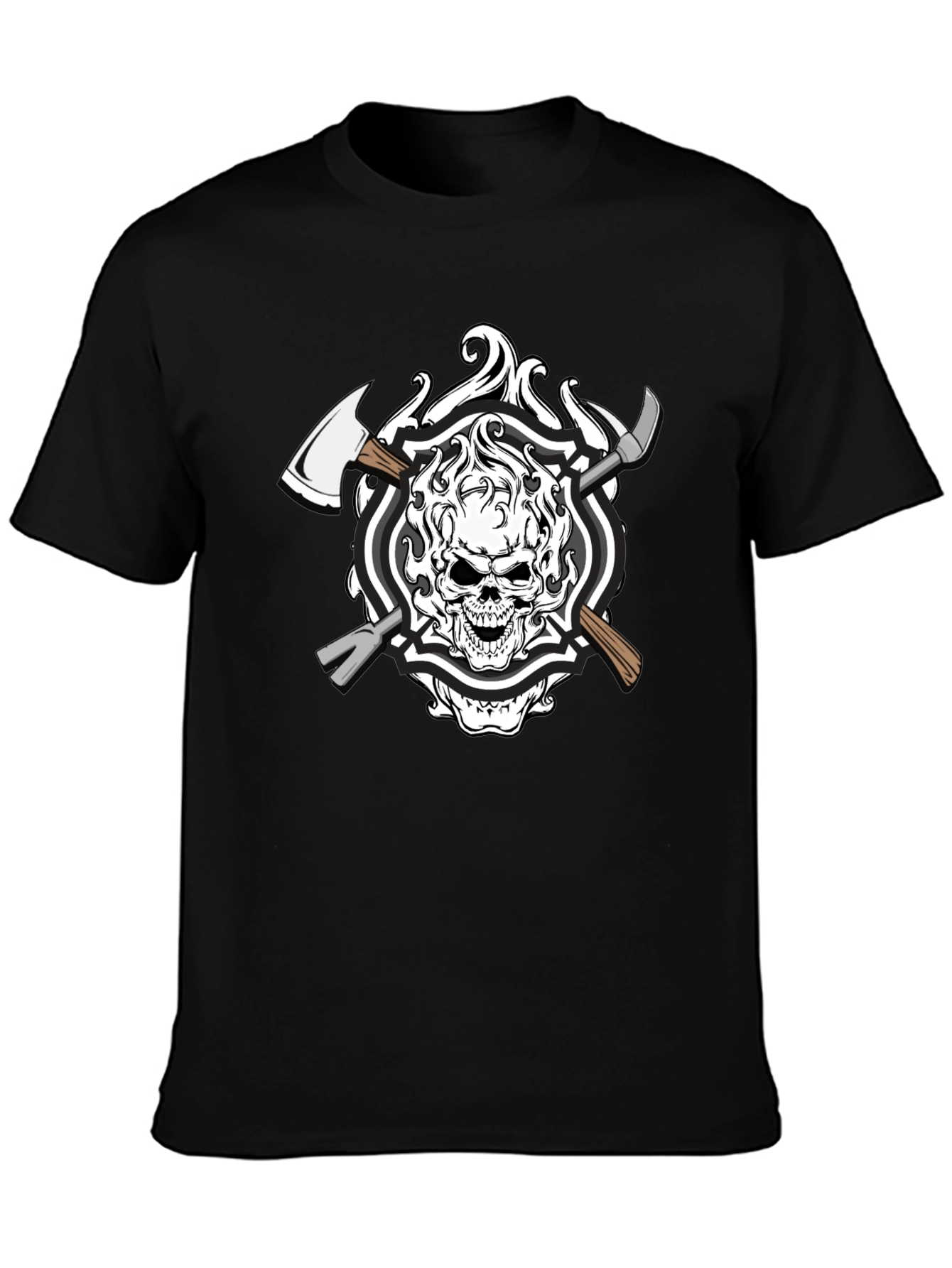 Skull Firefighter Axe T-Shirt